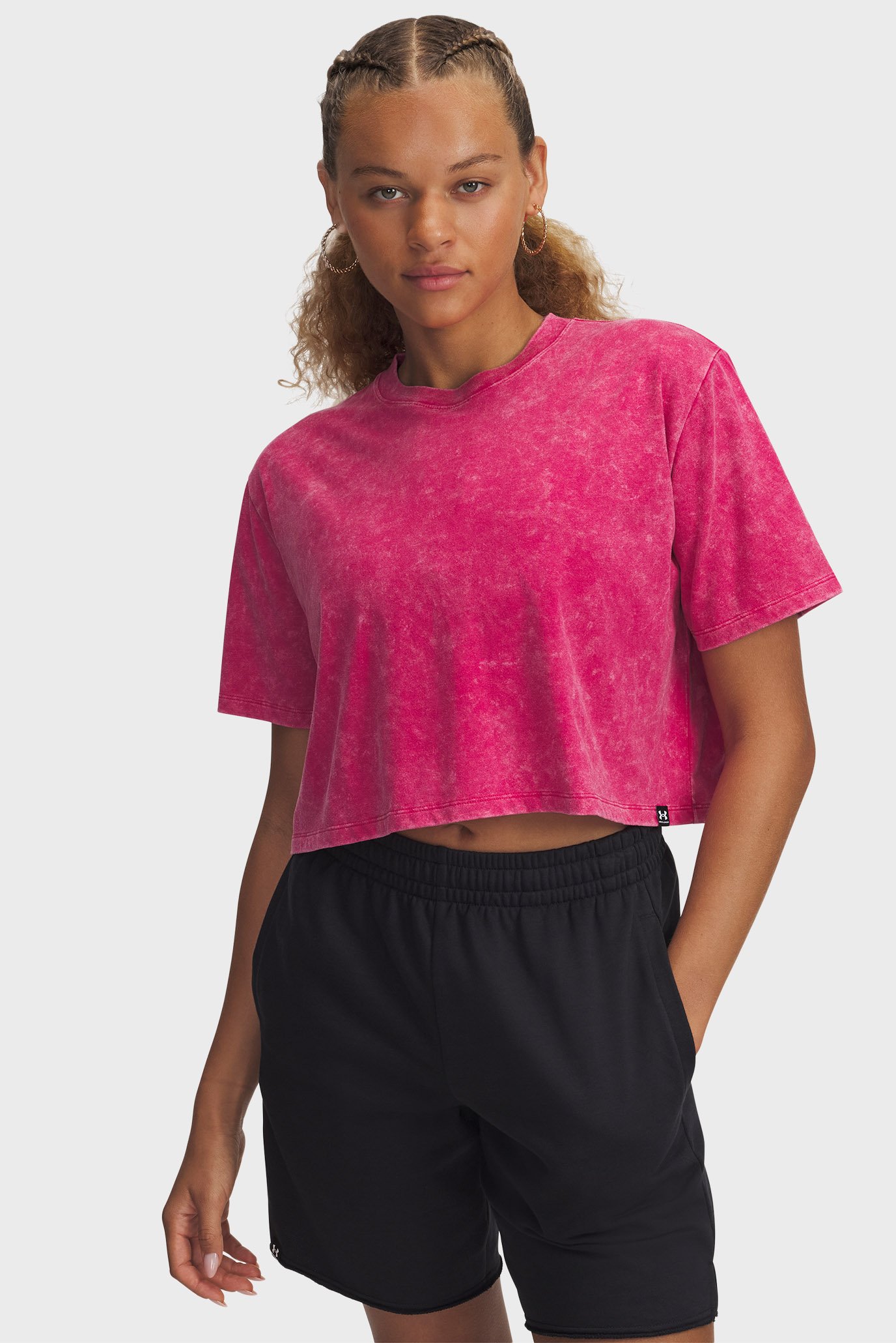 Женская малиновая футболка UA Rival Wash SS Малиновый L Under Armour 1389724-681 Женская малиновая футболка UA Rival Wash SS Малиновый L Under Armour 1389724-681