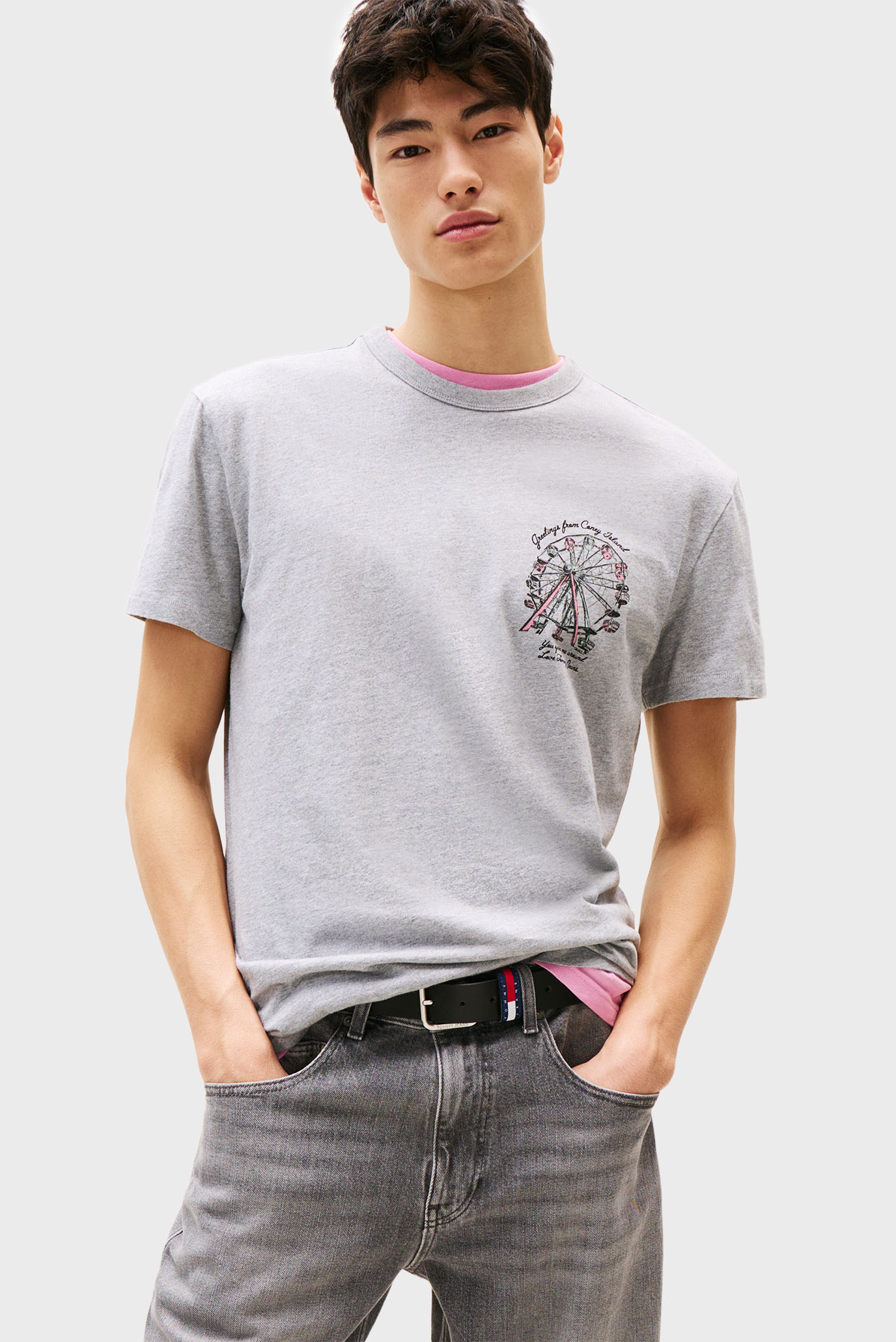 Мужская серая футболка REG NOVELTY FAIR Серый XL Tommy Jeans DM0DM21829 Мужская серая футболка REG NOVELTY FAIR Серый XL Tommy Jeans DM0DM21829