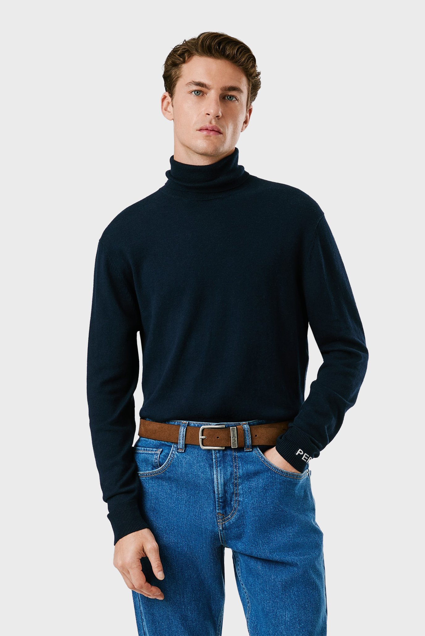 Мужской темно-синий гольф ANDRE TURTLE NECK Синий M Pepe Jeans PM7000011 Мужской темно-синий гольф ANDRE TURTLE NECK Синий M Pepe Jeans PM7000011