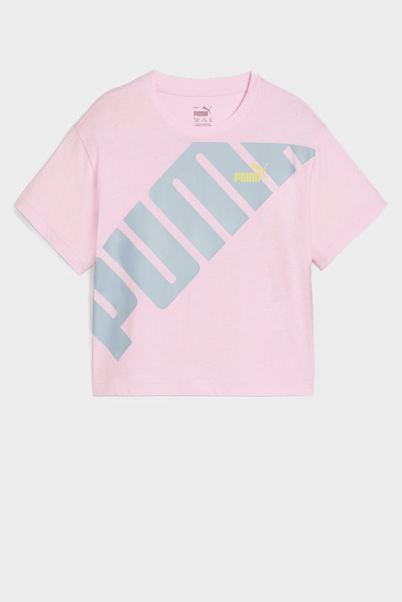 Детская розовая футболка PUMA POWER Youth Short Length Tee 1