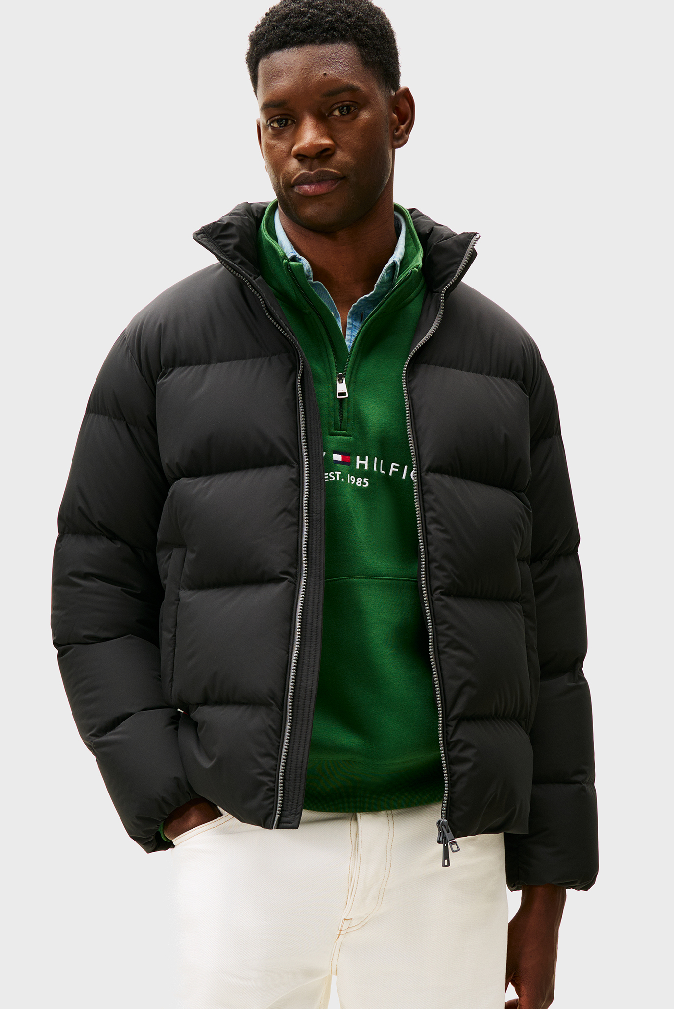 Мужская черная куртка PUFFER Черный S Tommy Hilfiger MW0MW40615 Мужская черная куртка PUFFER Черный S Tommy Hilfiger MW0MW40615