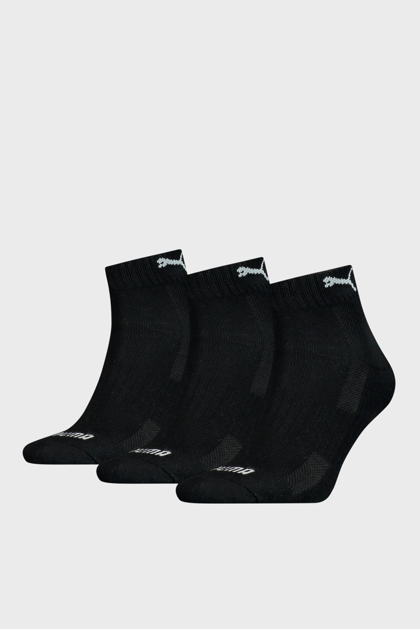 Черные носки (3 пары) Unisex Cushioned Quarter Socks 1