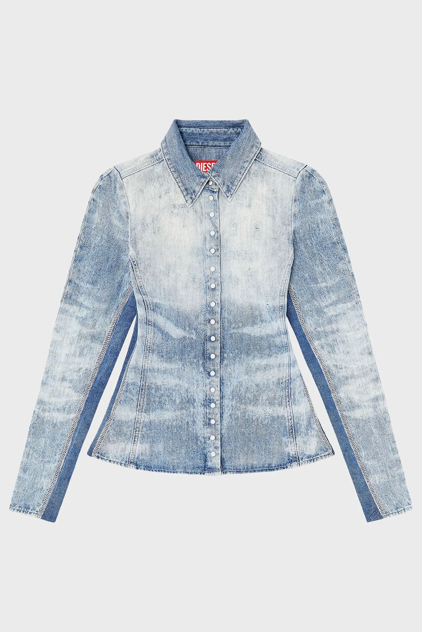 Женская голубая джинсовая рубашка CAMICIA 5