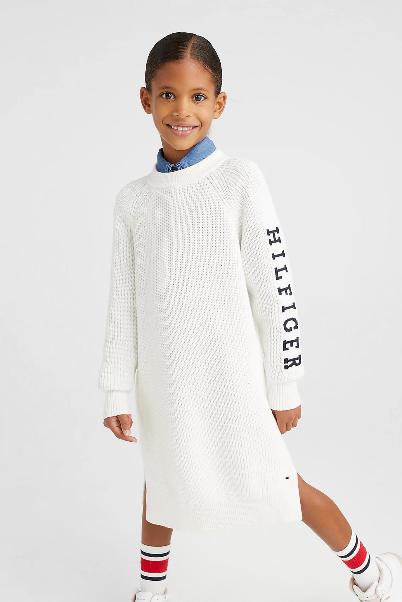Детское белое платье MONOTYPE SWEATER DRESS 1