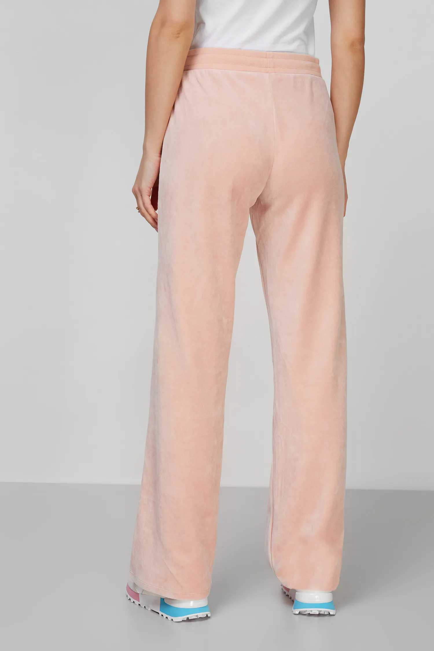 Женские персиковые велюровые спортивные брюки 4