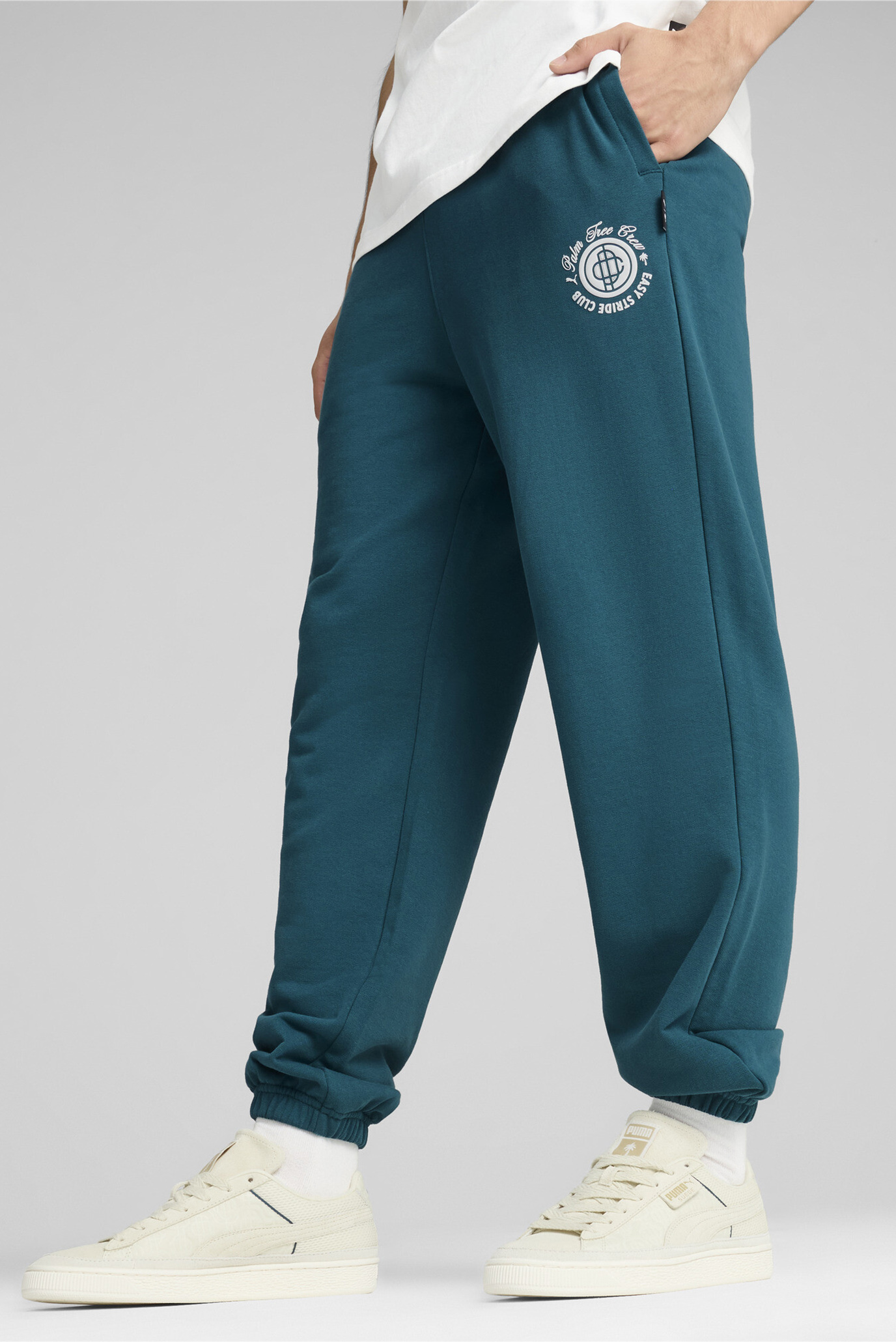 Мужские бирюзовые спортивные брюки PUMA x PALM TREE CREW Sweatpants Men 1