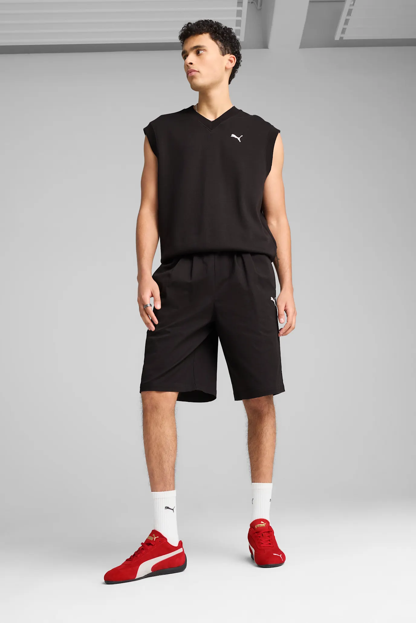 Чоловічі чорні шорти Wardrobe Essentials Woven Long Line Relaxed 11