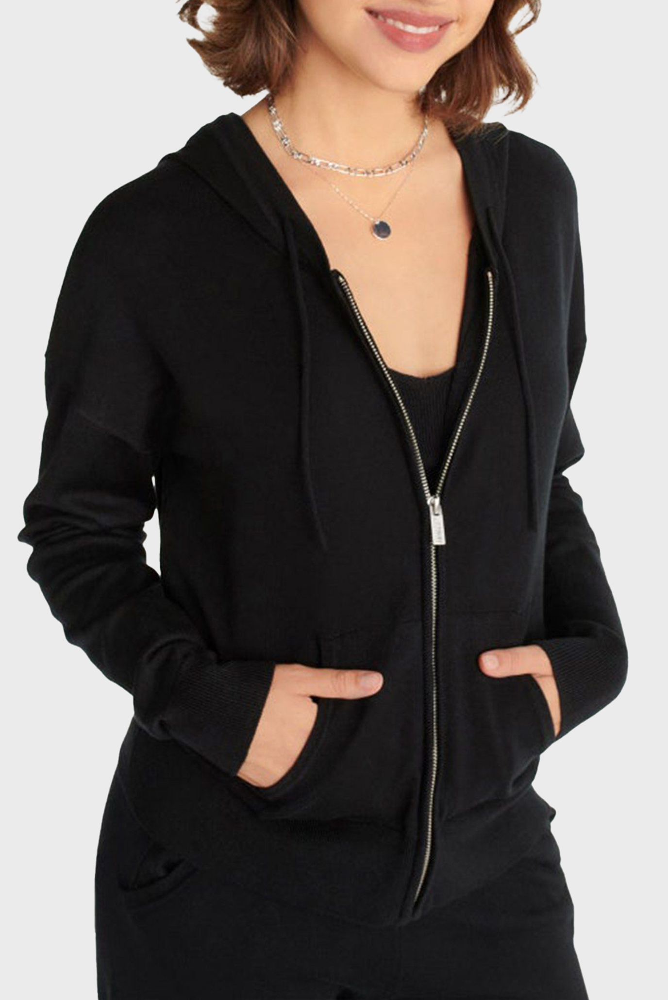Женское черное худи Черный M DKNY DP2J9109_BLK Женское черное худи Черный M DKNY DP2J9109_BLK