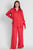 Женская красная пижама (рубашка, брюки)