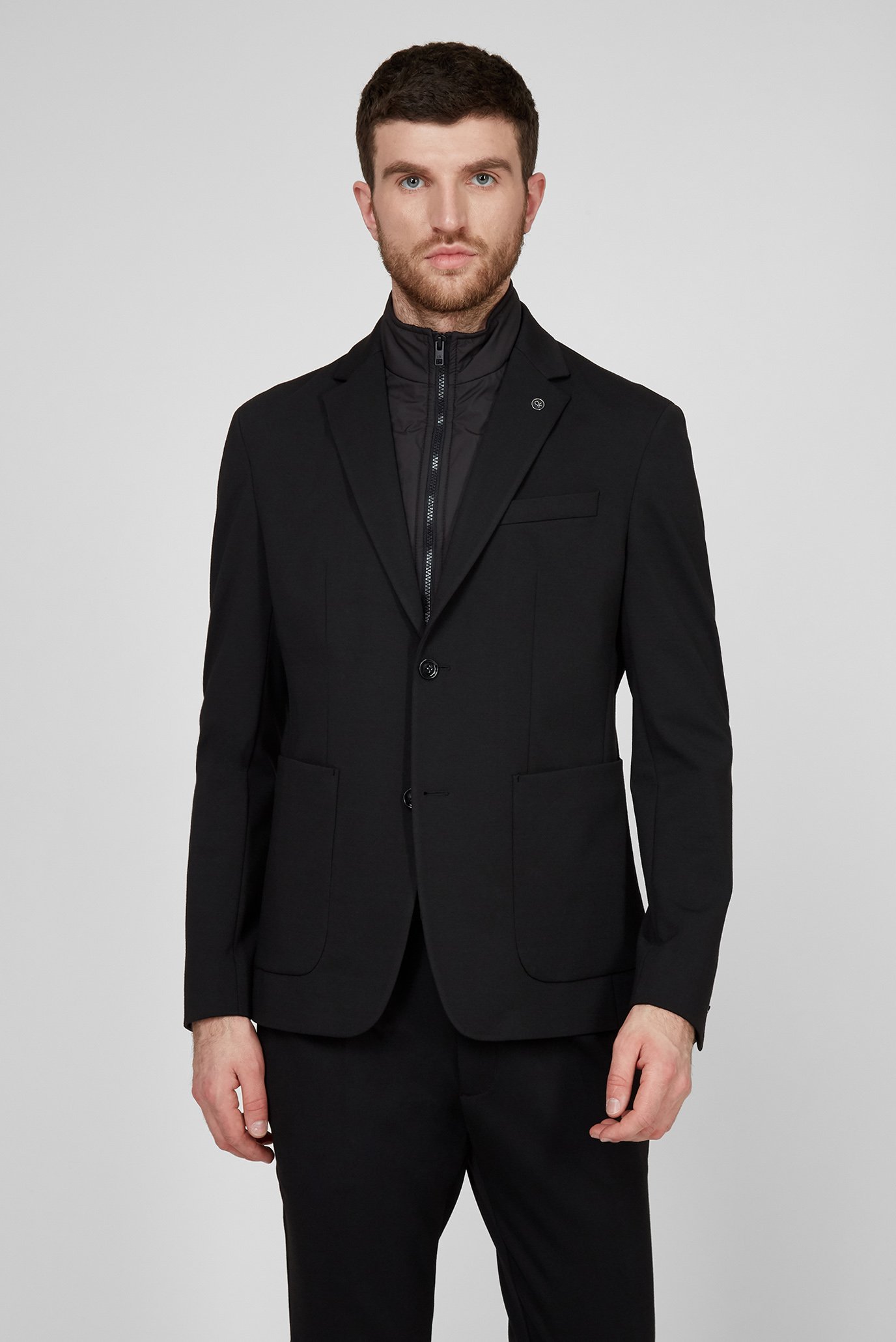 Мужской черный блейзер JERSEY STRETCH INNER BIB BLAZER Черный 48 Calvin Klein K10K105429 Мужской черный блейзер JERSEY STRETCH INNER BIB BLAZER Черный 48 Calvin Klein K10K105429