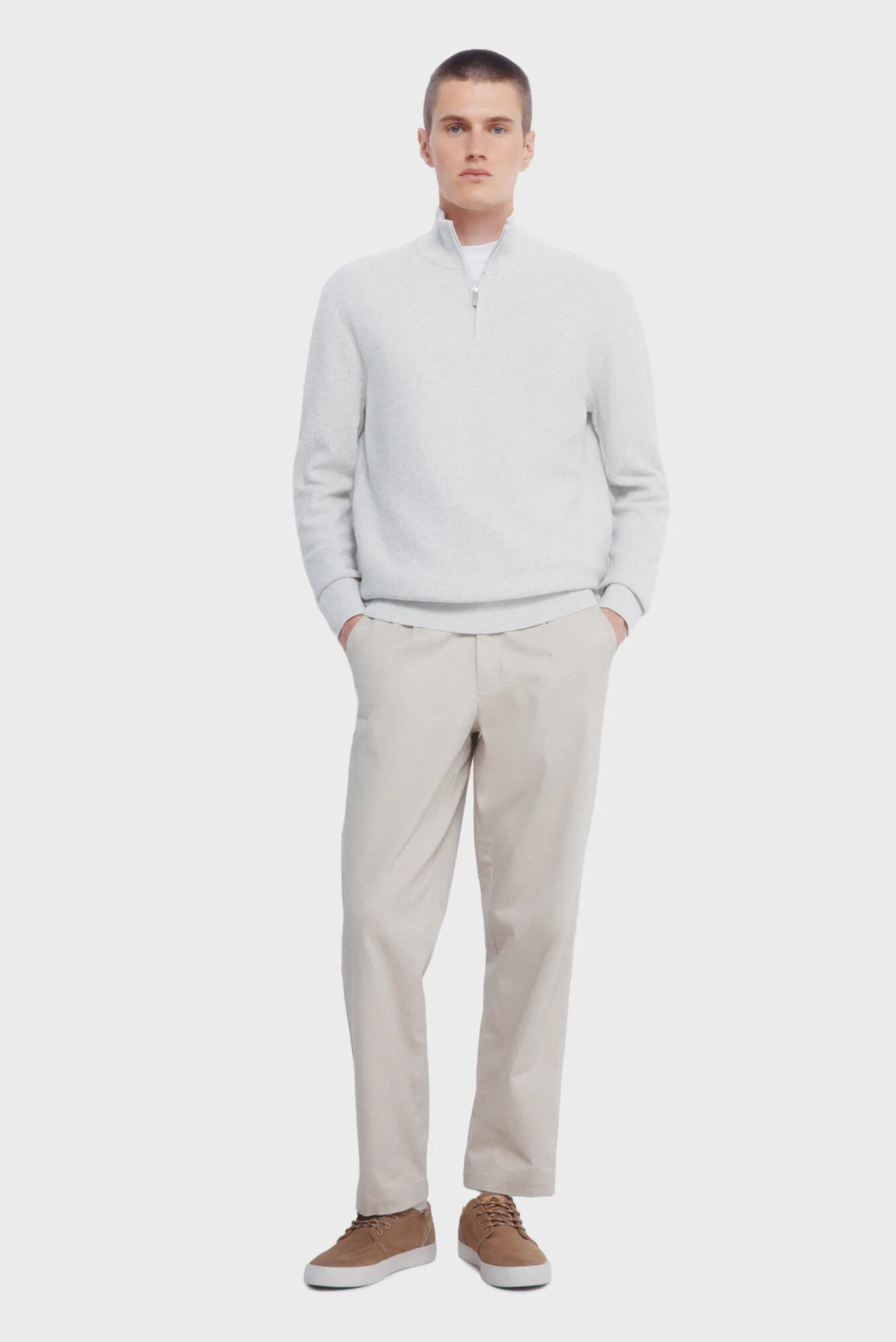 Чоловіча світло-сіра кофта 4