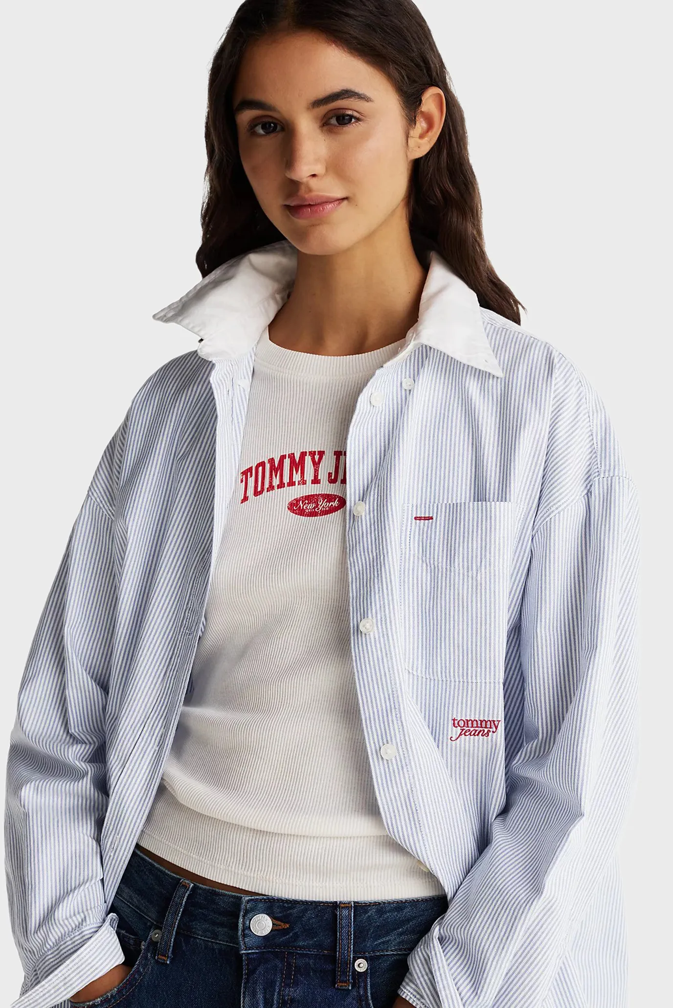 Женская рубашка в полоску TJW OVS CONTRAST 4