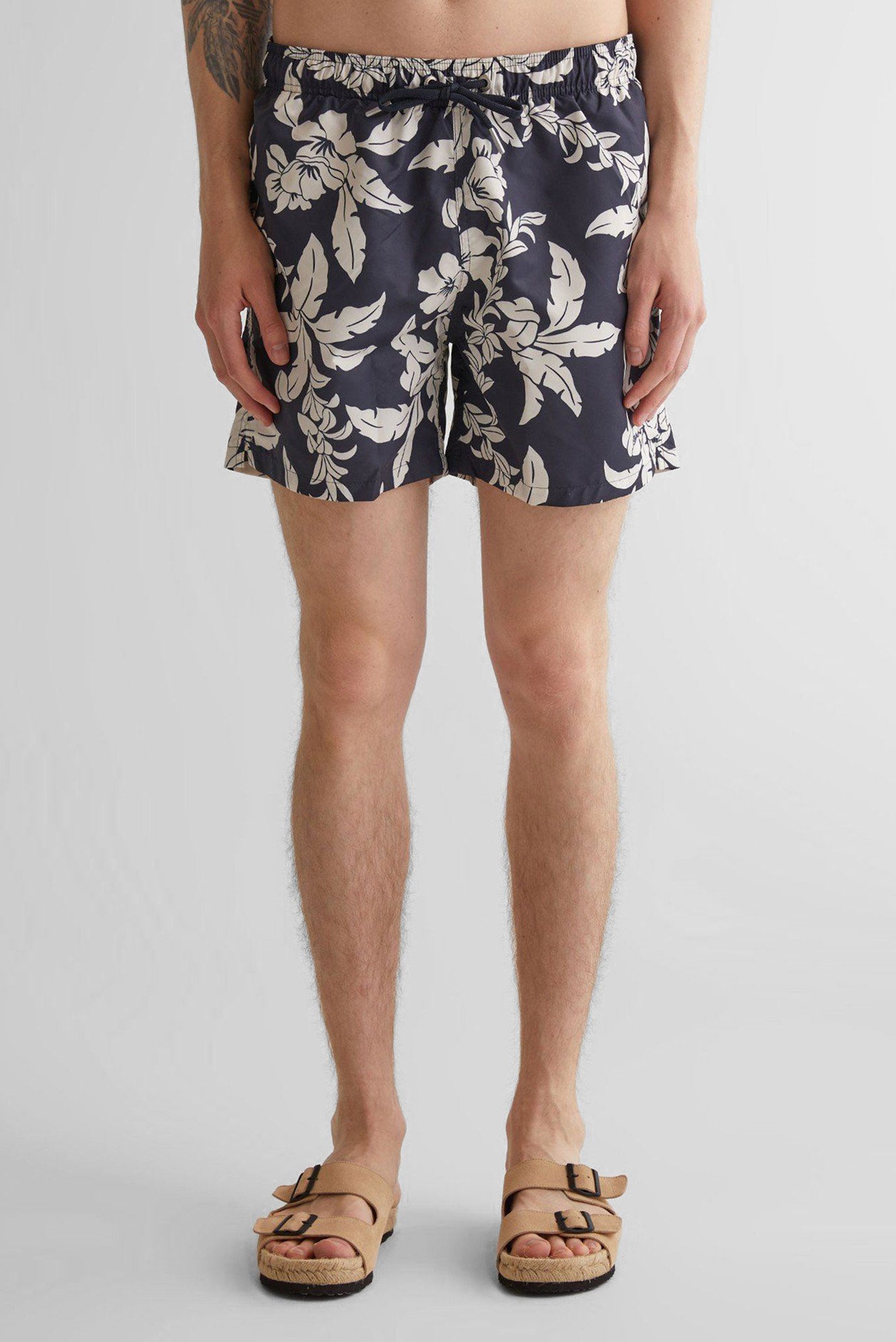 Чоловічі темно-сині плавальні шорти з візерунком PALM LEI PRINT SWIM SHORTS 1