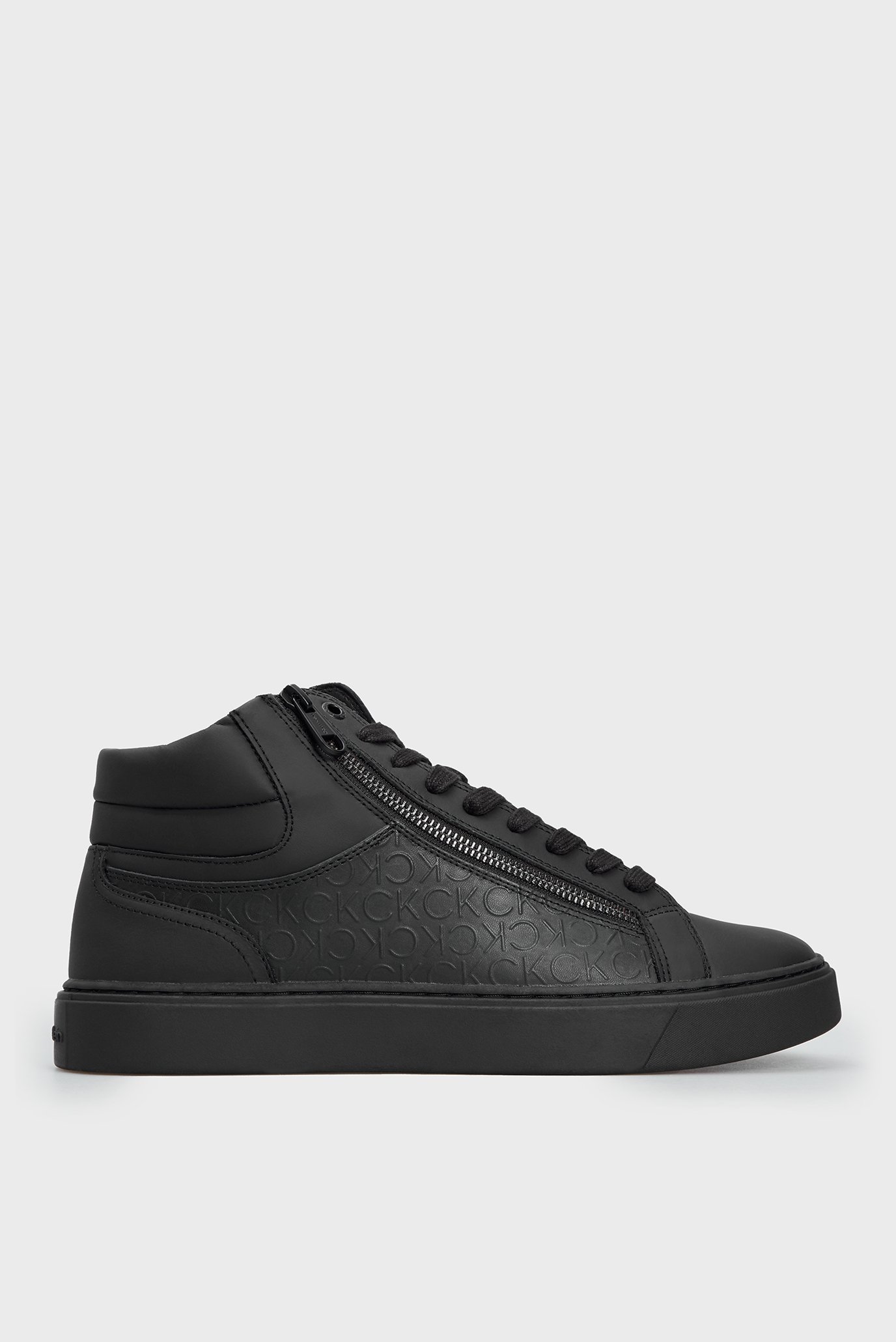 Мужские черные кожаные хайтопы HIGH TOP LACE UP W/ZIP MONO Черный 40 Calvin Klein HM0HM00812 Мужские черные кожаные хайтопы HIGH TOP LACE UP W/ZIP MONO Черный 40 Calvin Klein HM0HM00812