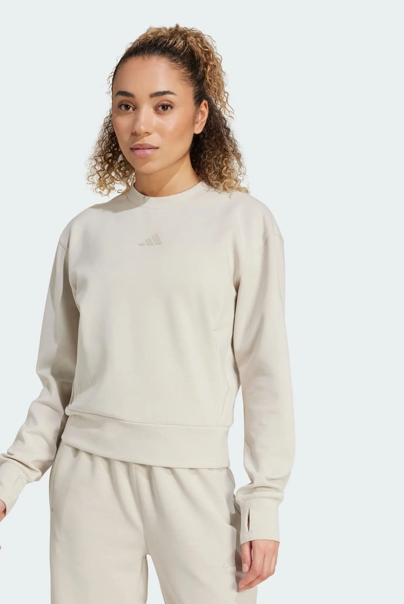 Жіночий бежевий світшот Designed-for-Training Warm-Up Crewneck 1