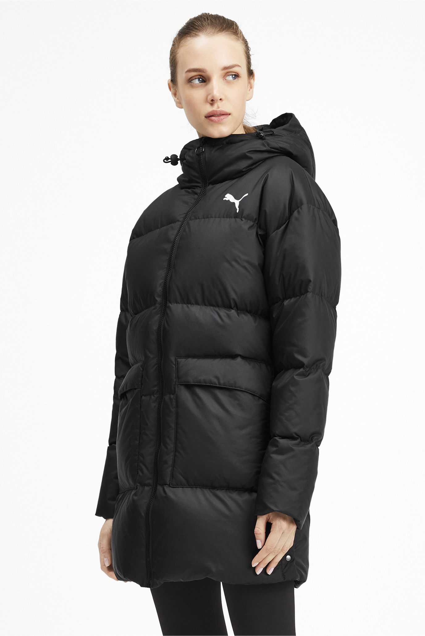 puma 450 long hooded down coat