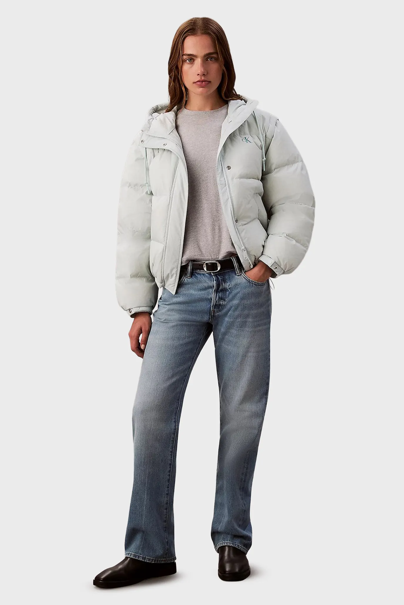 Женский голубой пуховик 2в1 DETACHABLE 4