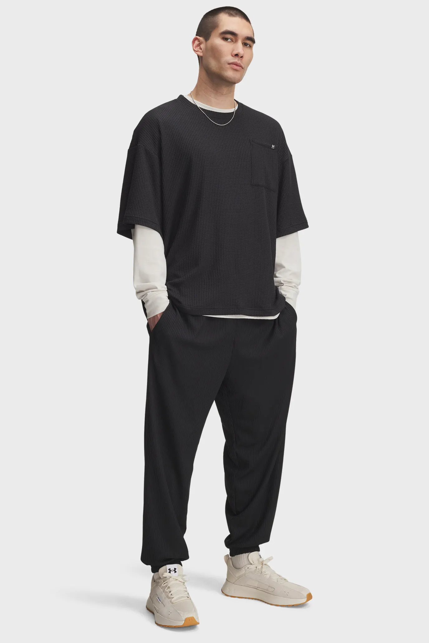 Чоловічі чорні спортивні штани UA Rival Waffle Jogger 2