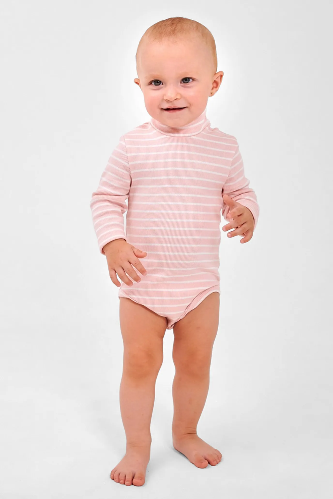 Дитяче рожеве боді у смужку 1