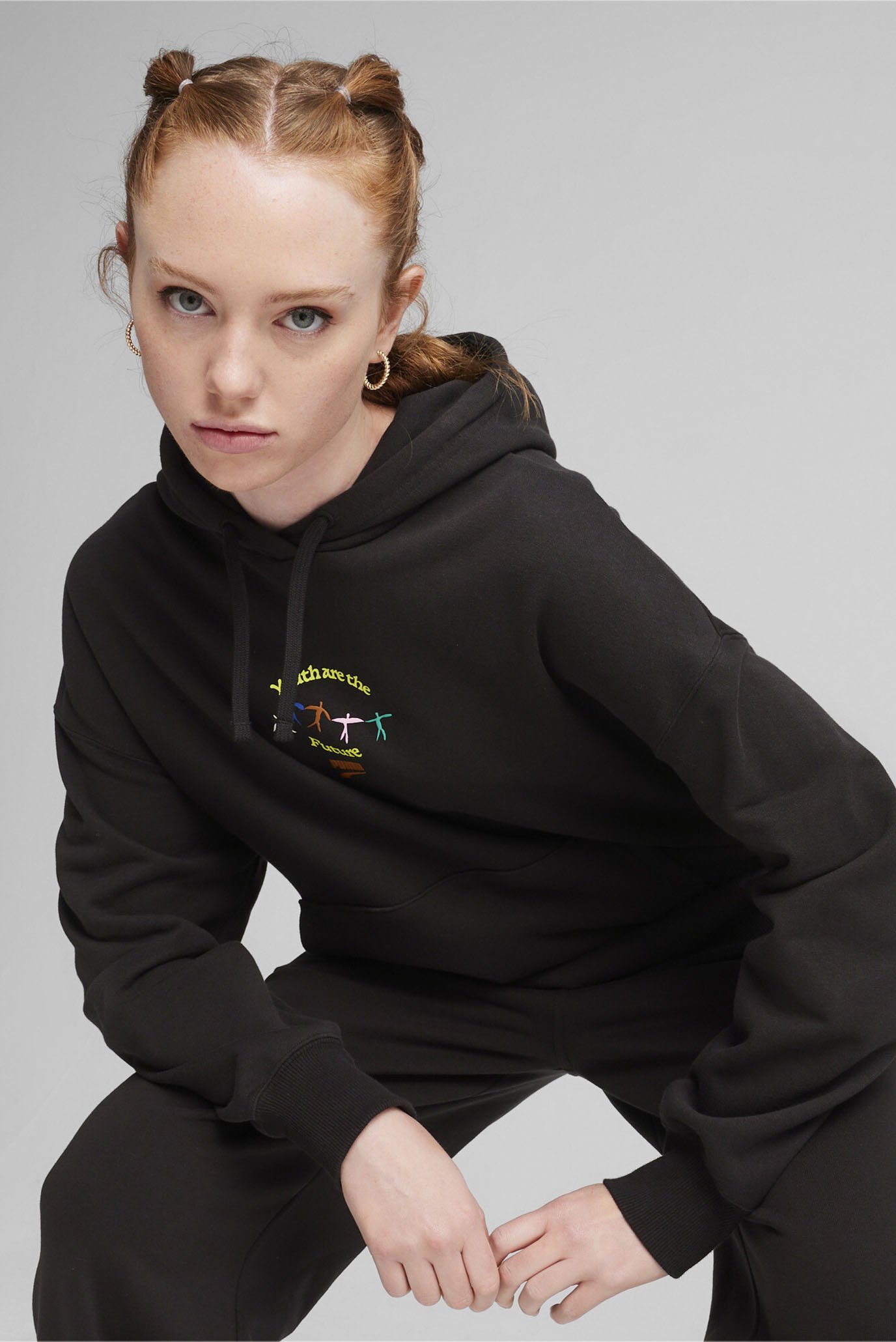 Жіноче чорне худі DOWNTOWN Women's Graphic Hoodie 1