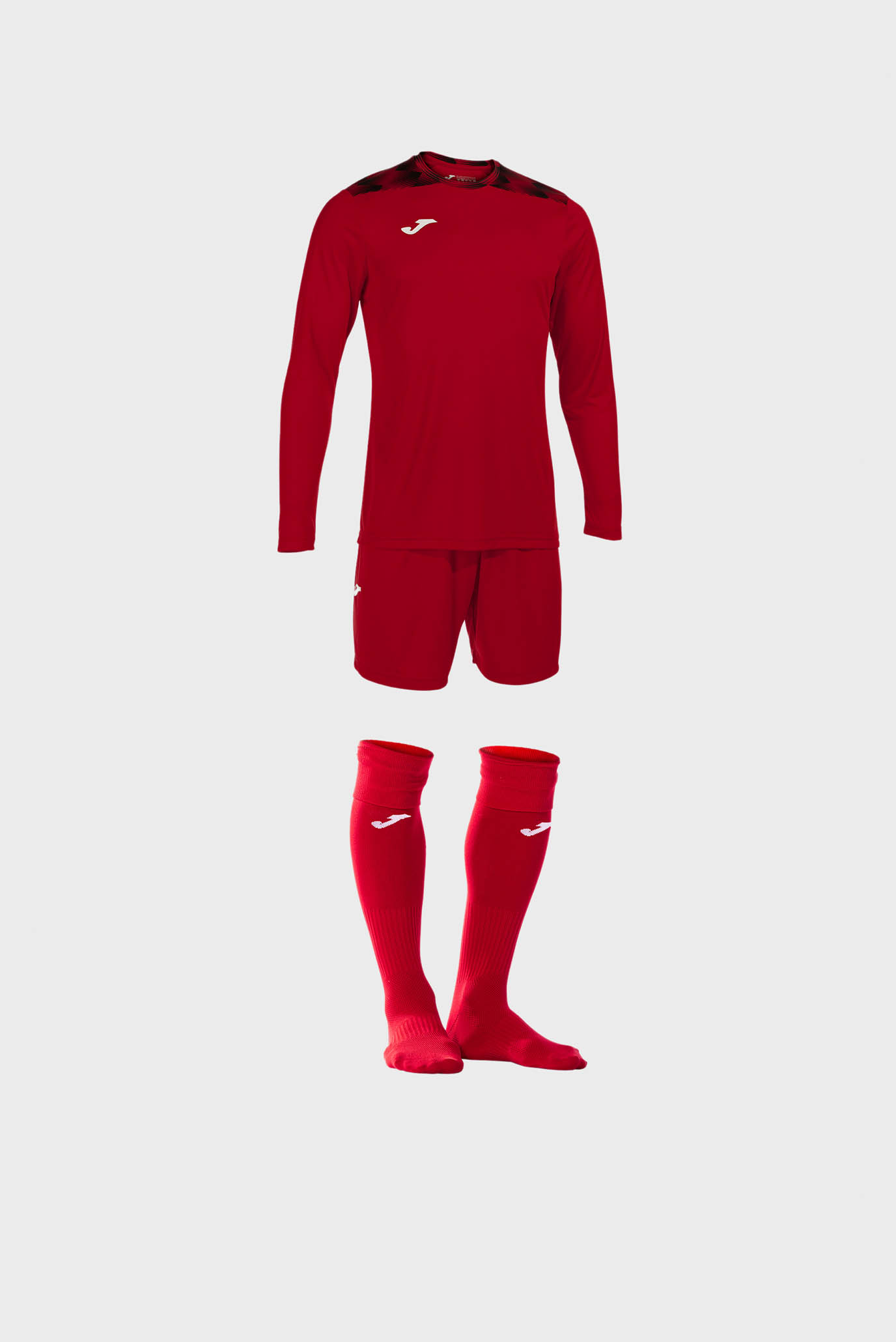 Дитяча червона воротарська форма (лонгслів, шорти, гетри) 1