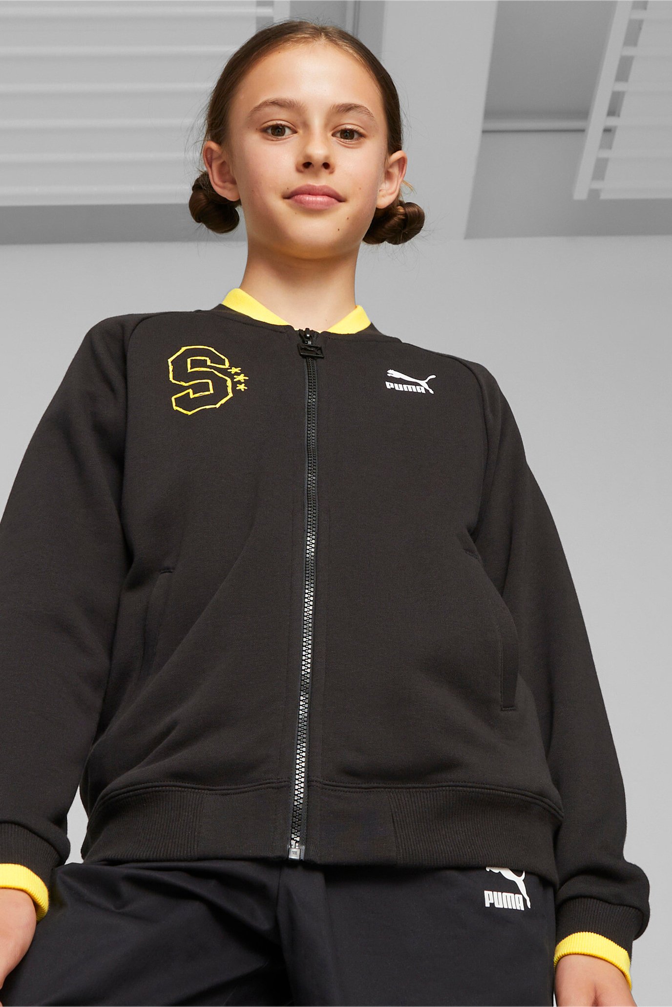 Детская черная спортивная кофта PUMA x SPONGEBOB SQUAREPANTS Youth Jacket 1