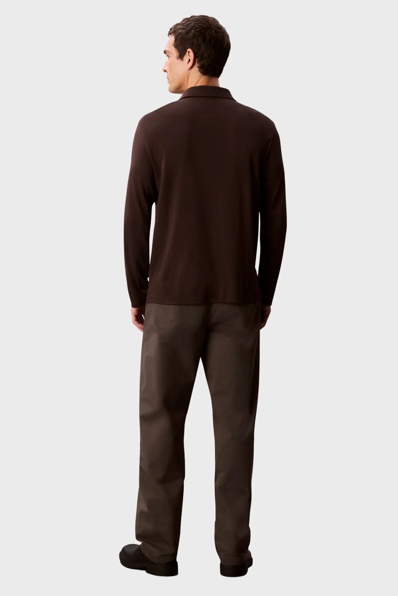 Чоловіче коричневе поло LS SUPIMA COTTON SOLID POLO 4