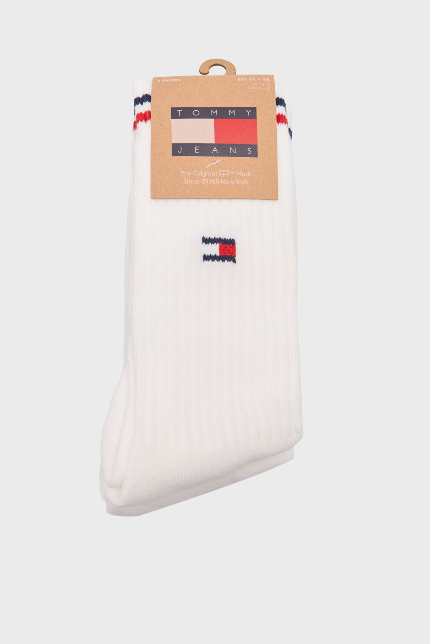 Белые носки (2 пары) ICONIC Белый 35-38 Tommy Jeans 701228176 Белые носки (2 пары) ICONIC Белый 35-38 Tommy Jeans 701228176