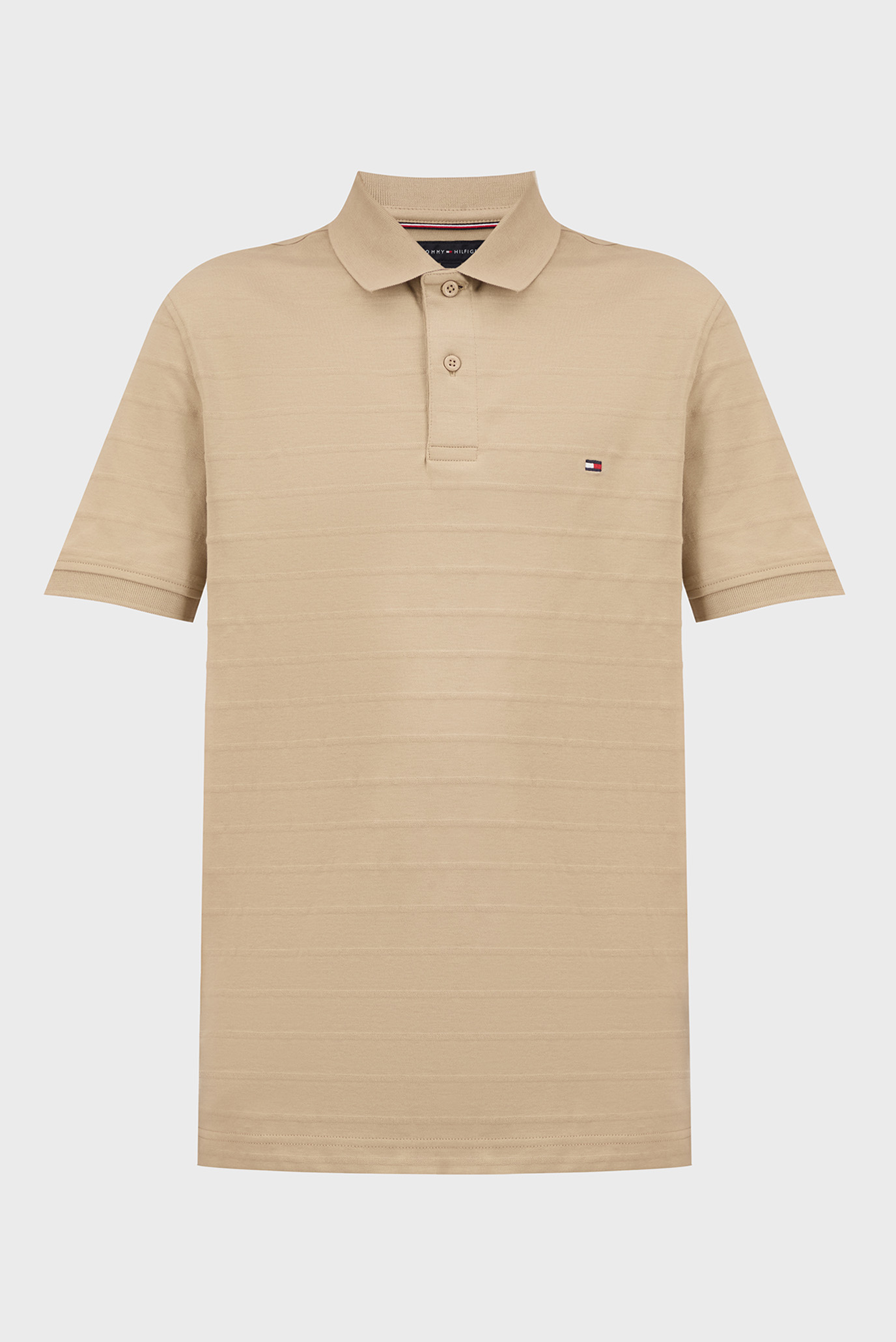 Чоловіче бежеве поло в смужку JACQUARD STRIPE REG POLO 1