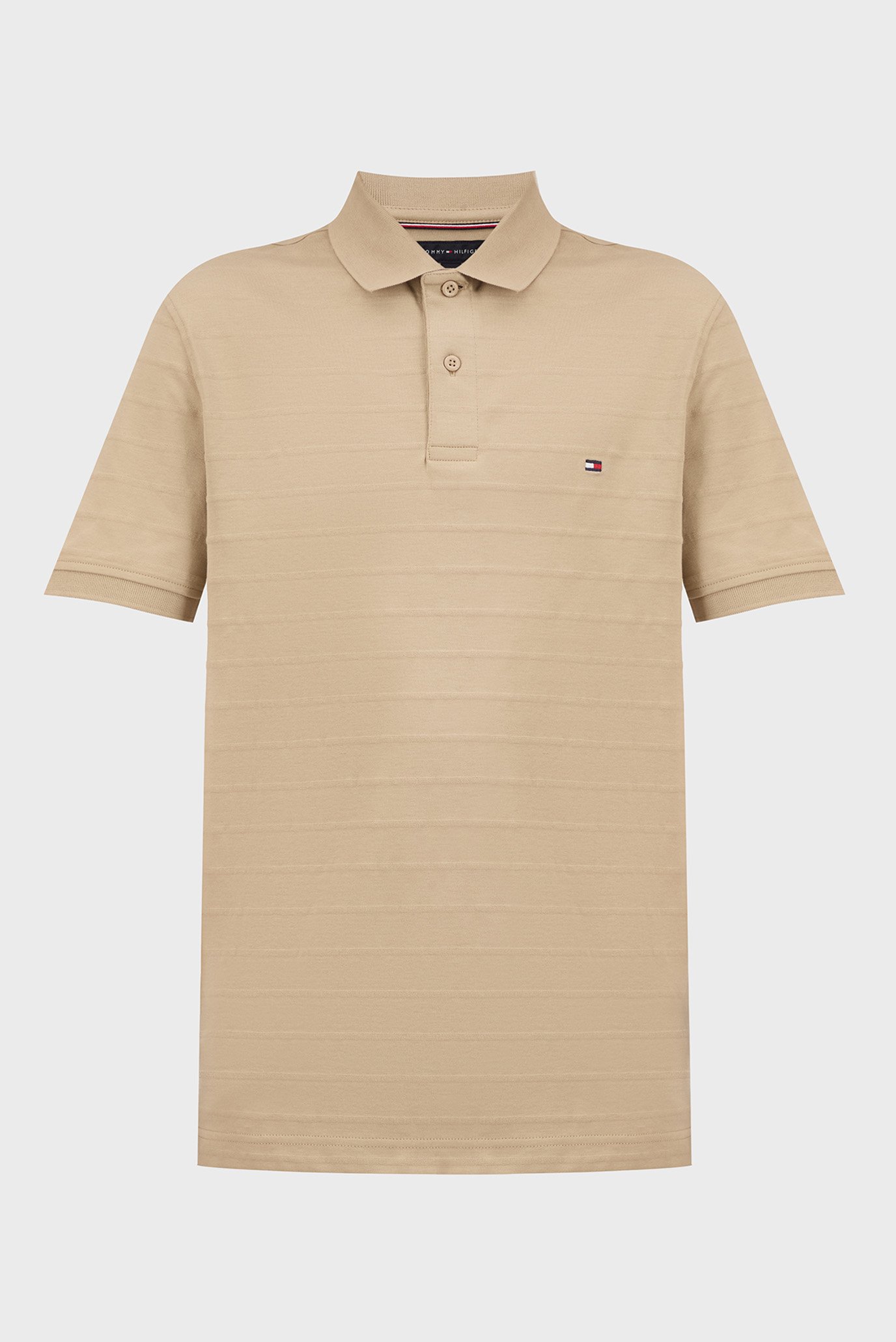 Мужское бежевое поло в полоску JACQUARD STRIPE REG POLO 1