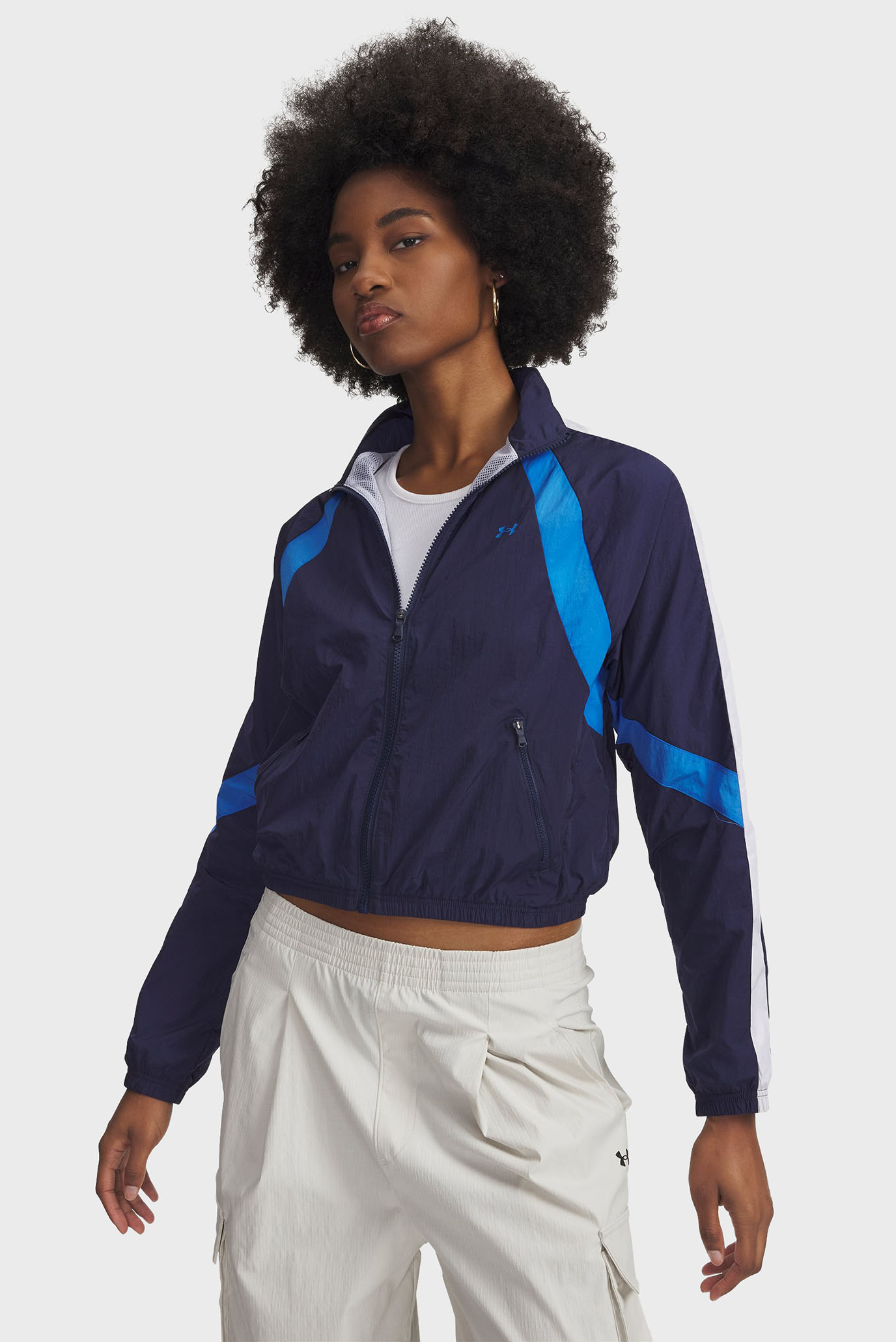 Женская темно-синяя ветровка UA Icon Crinkle Jacket Синий M Under Armour 6007111-403 Женская темно-синяя ветровка UA Icon Crinkle Jacket Синий M Under Armour 6007111-403