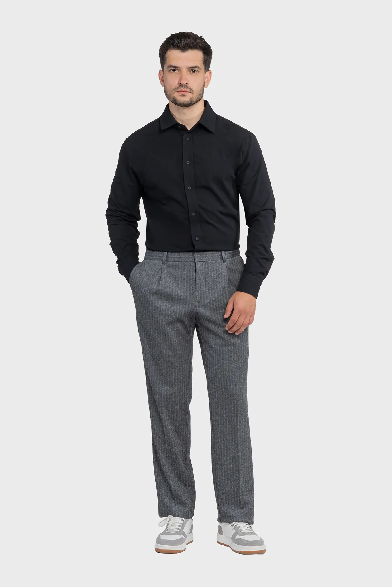 Чоловіча чорна сорочка 4