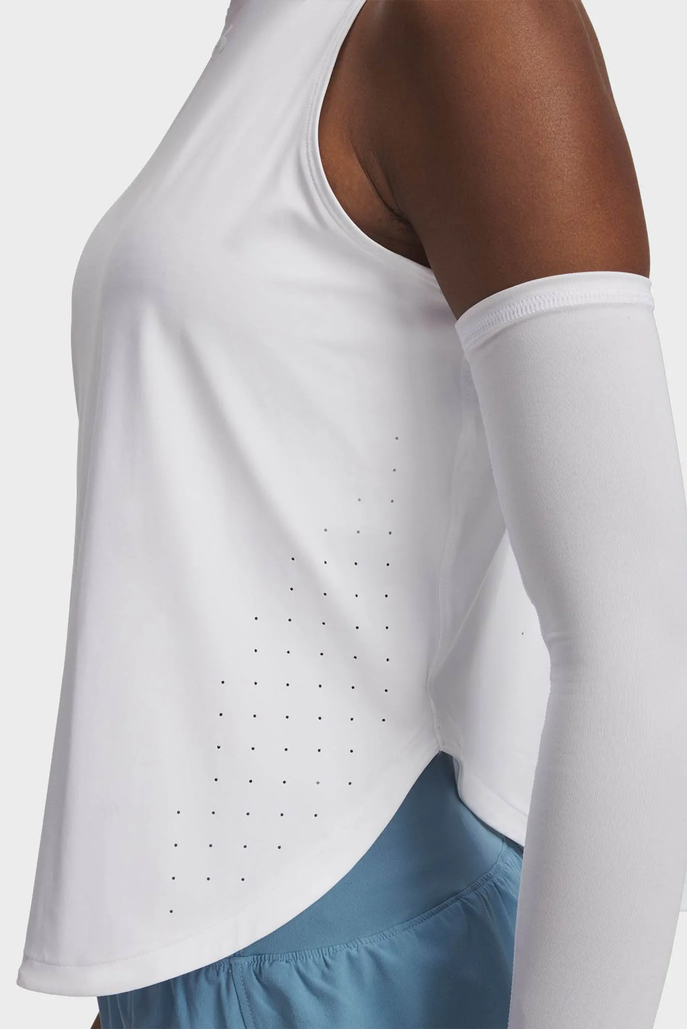 Жіноча біла майка UA Launch Elite Tank 3