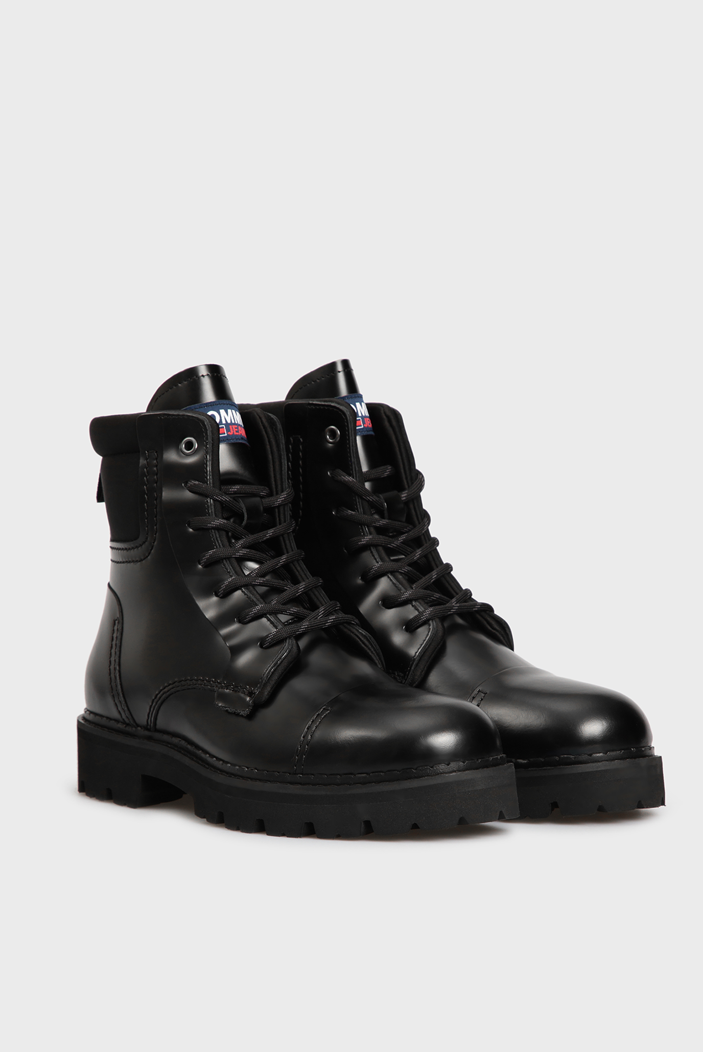 tommy jeans pop colour lace up boot in black