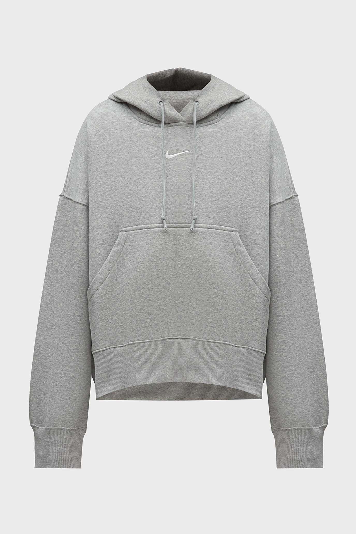 Женское серое худи W NSW STYLE FLC PO HOODIE 1