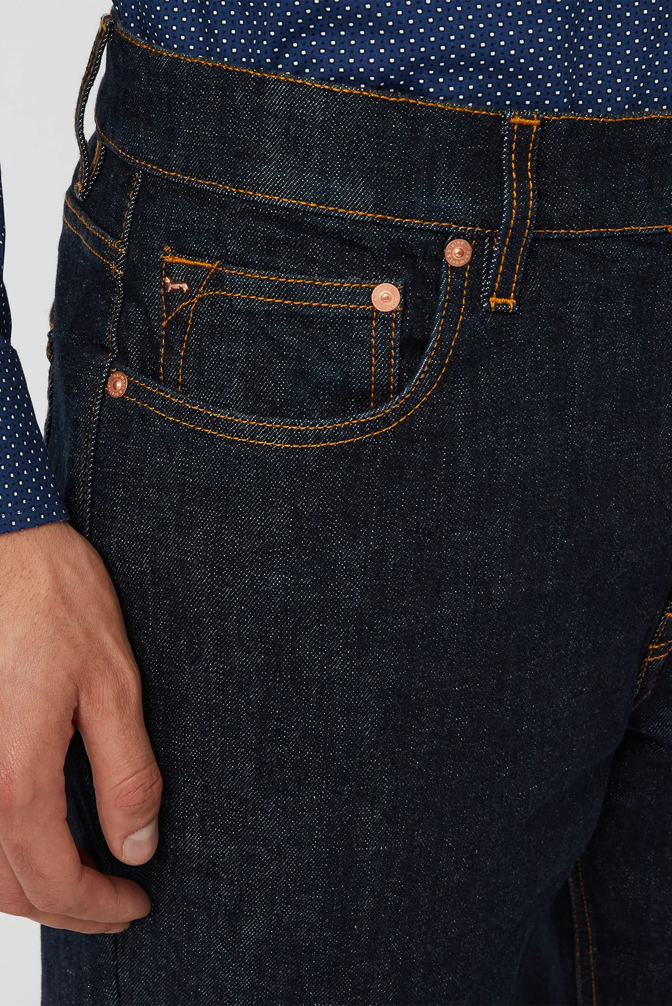 Мужские синие джинсы 4