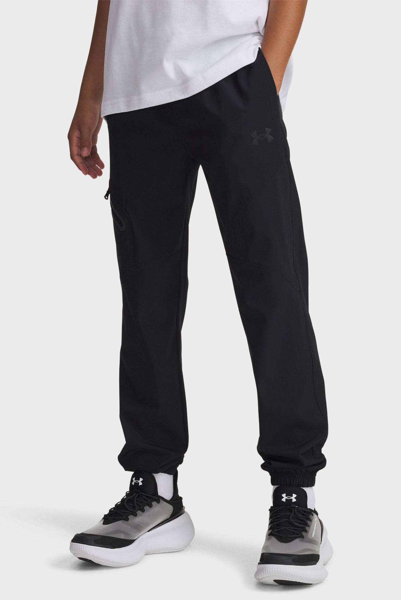 Детские черные спортивные брюки UA B Unstoppable Wvn Jgr Черный 18 Under Armour 6003747-001 Детские черные спортивные брюки UA B Unstoppable Wvn Jgr Черный 18 Under Armour 6003747-001
