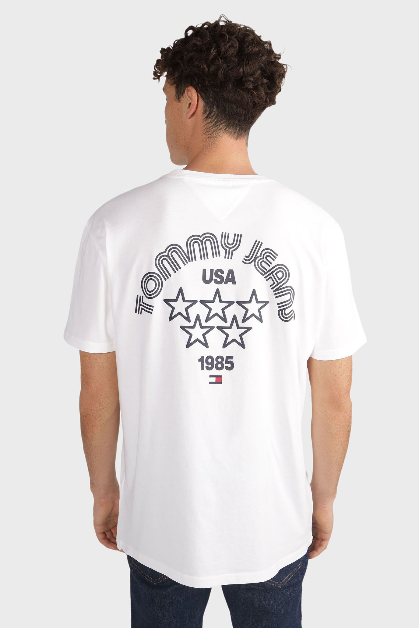 Мужская белая футболка TJM REG TOMMY STAR DNA TWIST TEE 1