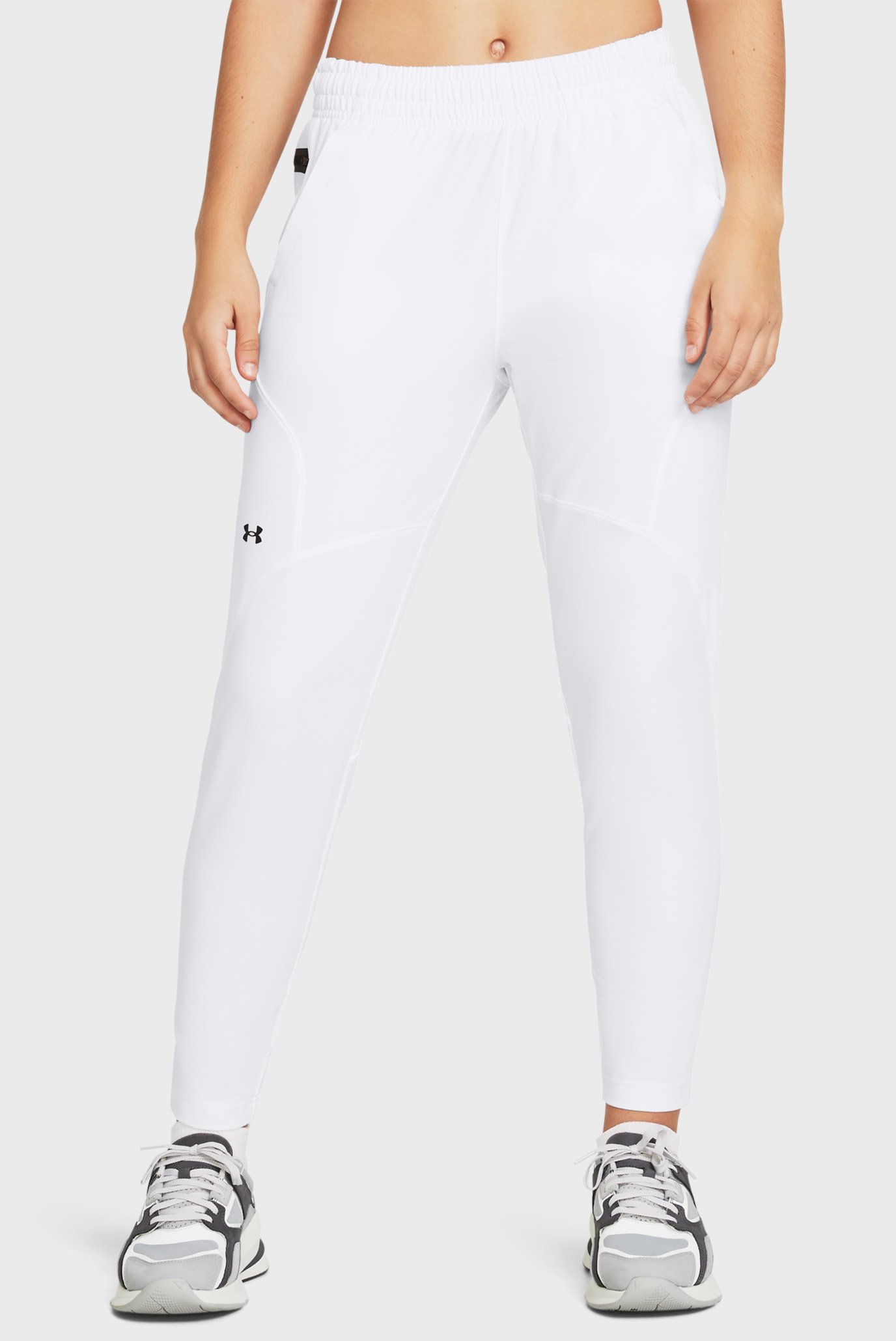 Женские белые спортивные брюки UA UNSTOPPABLE HYBRID 1