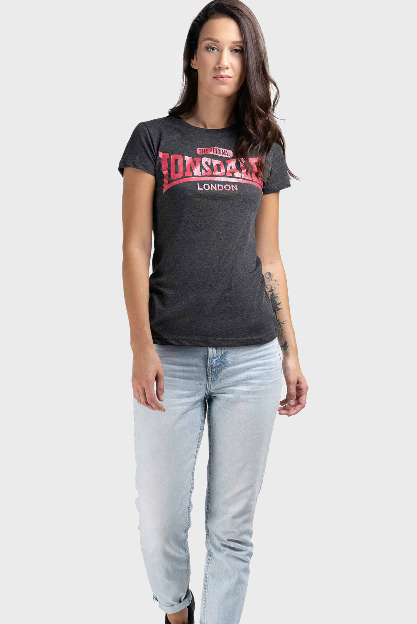 Женская темно-серая футболка TULSE Серый S Lonsdale 114026