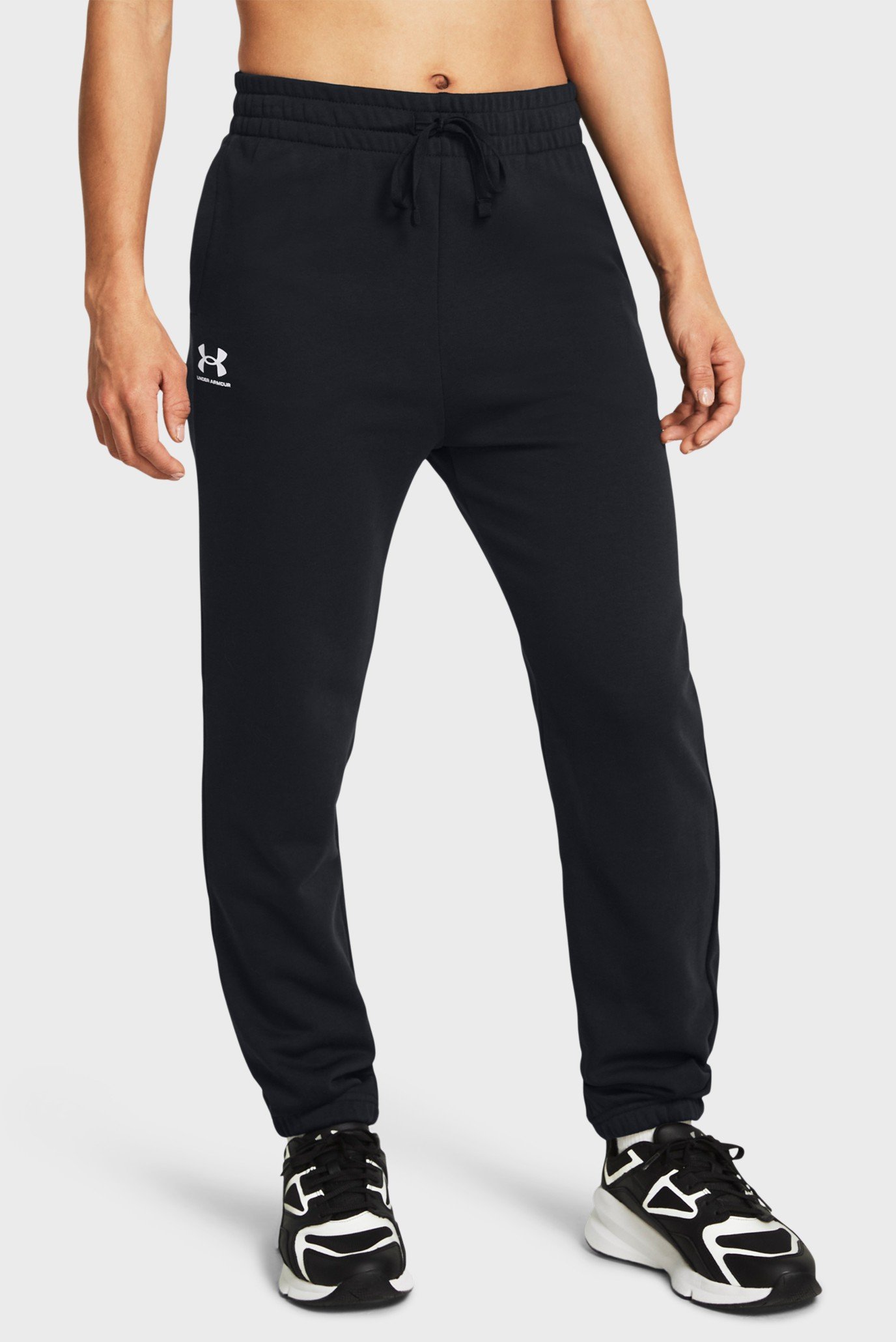 Женские черные спортивные брюки UA Rival Terry Jogger 1