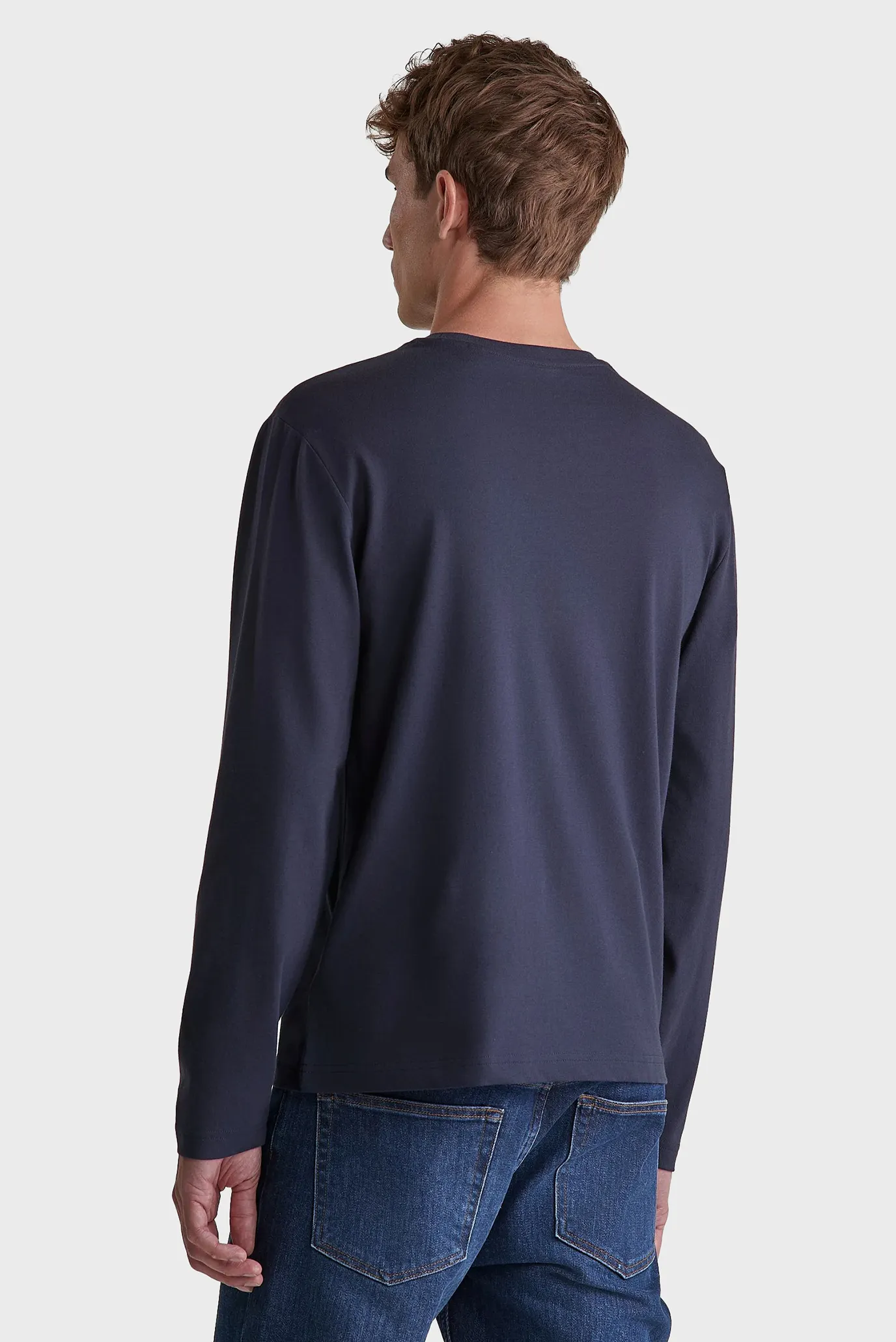 Чоловічий темно-синій лонгслів EMBOSSED 3