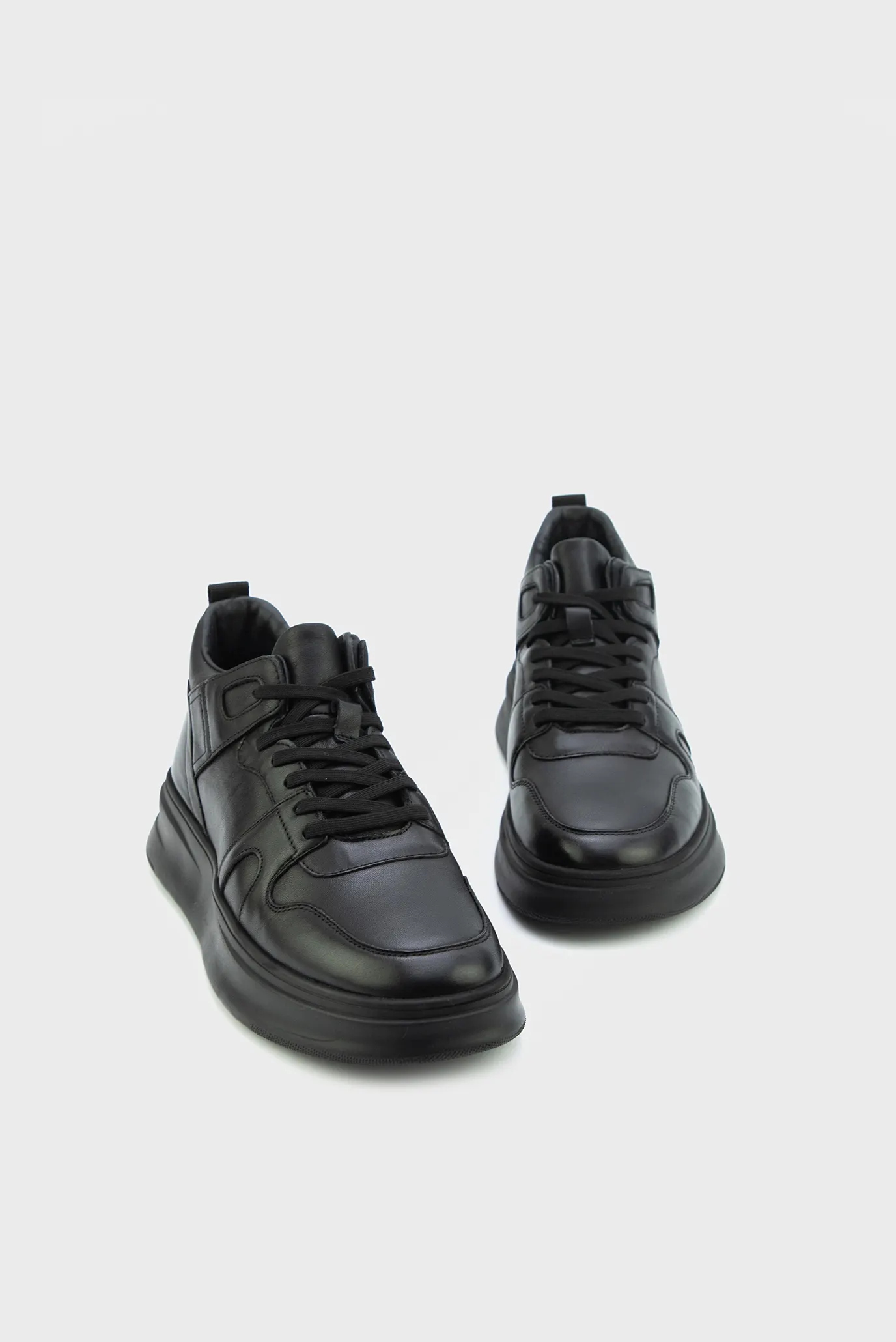 Мужские черные кожаные кроссовки 3