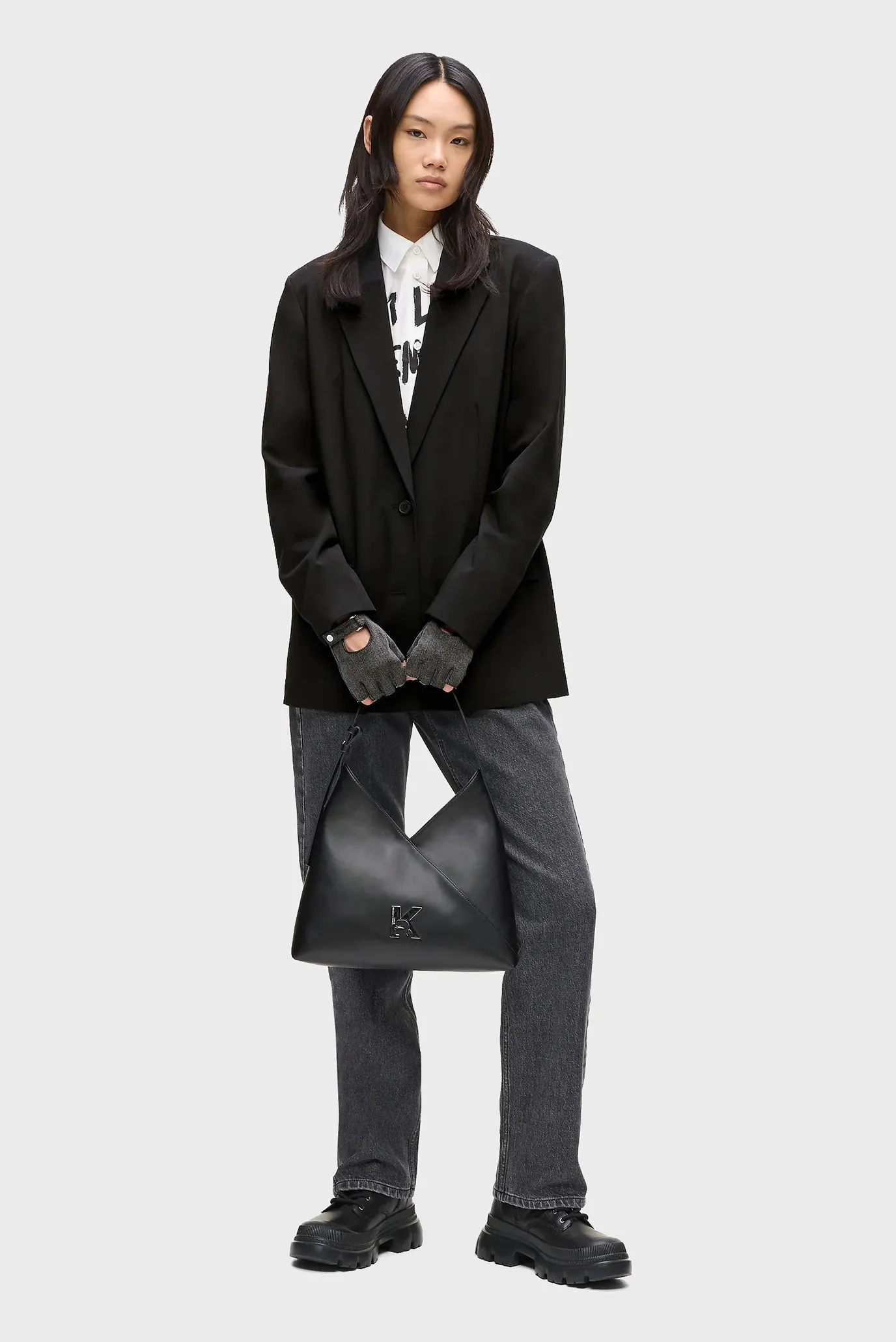 Женские темно-серые джинсовые митенки fingerless 2