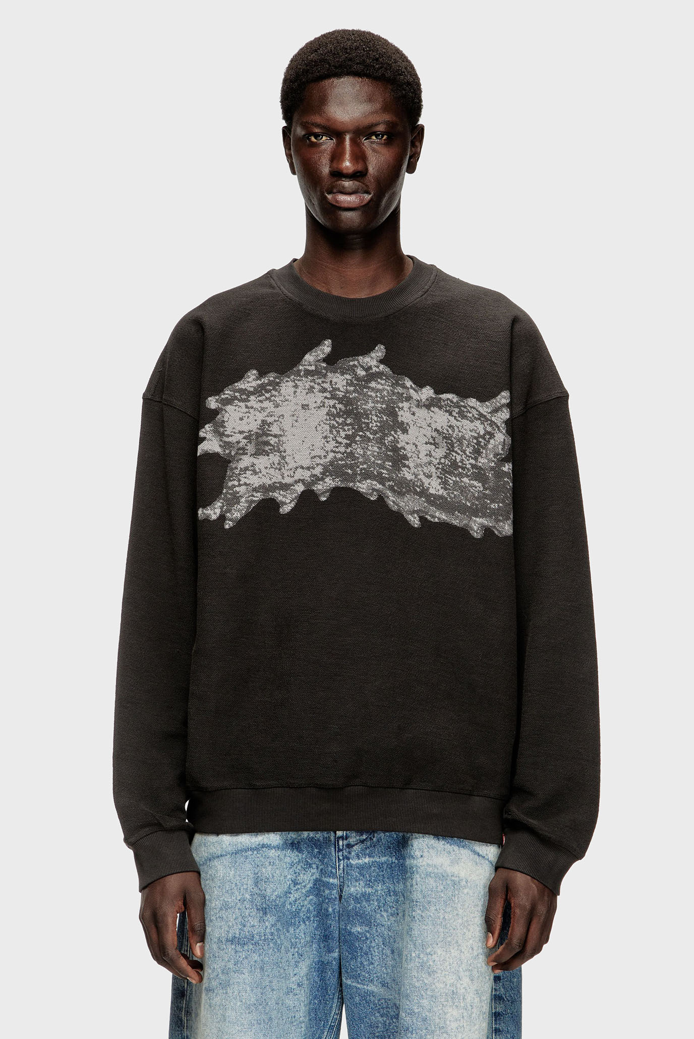 Мужской темно-серый свитшот S-VALENTIN-JMBV Серый S Diesel A21559 0TKCA