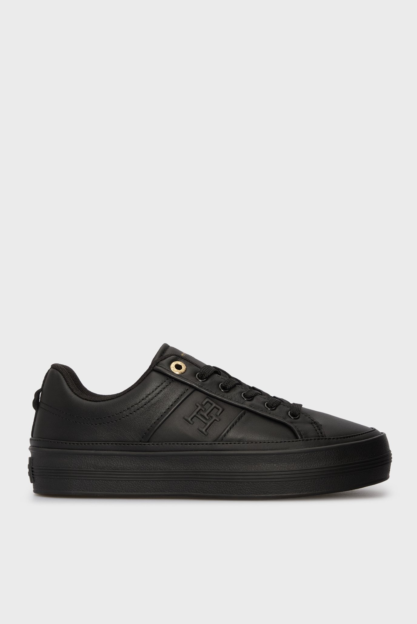 Женские черные кожаные сникерсы ESSENTIAL VULC SNEAKER MONOGRAM 1