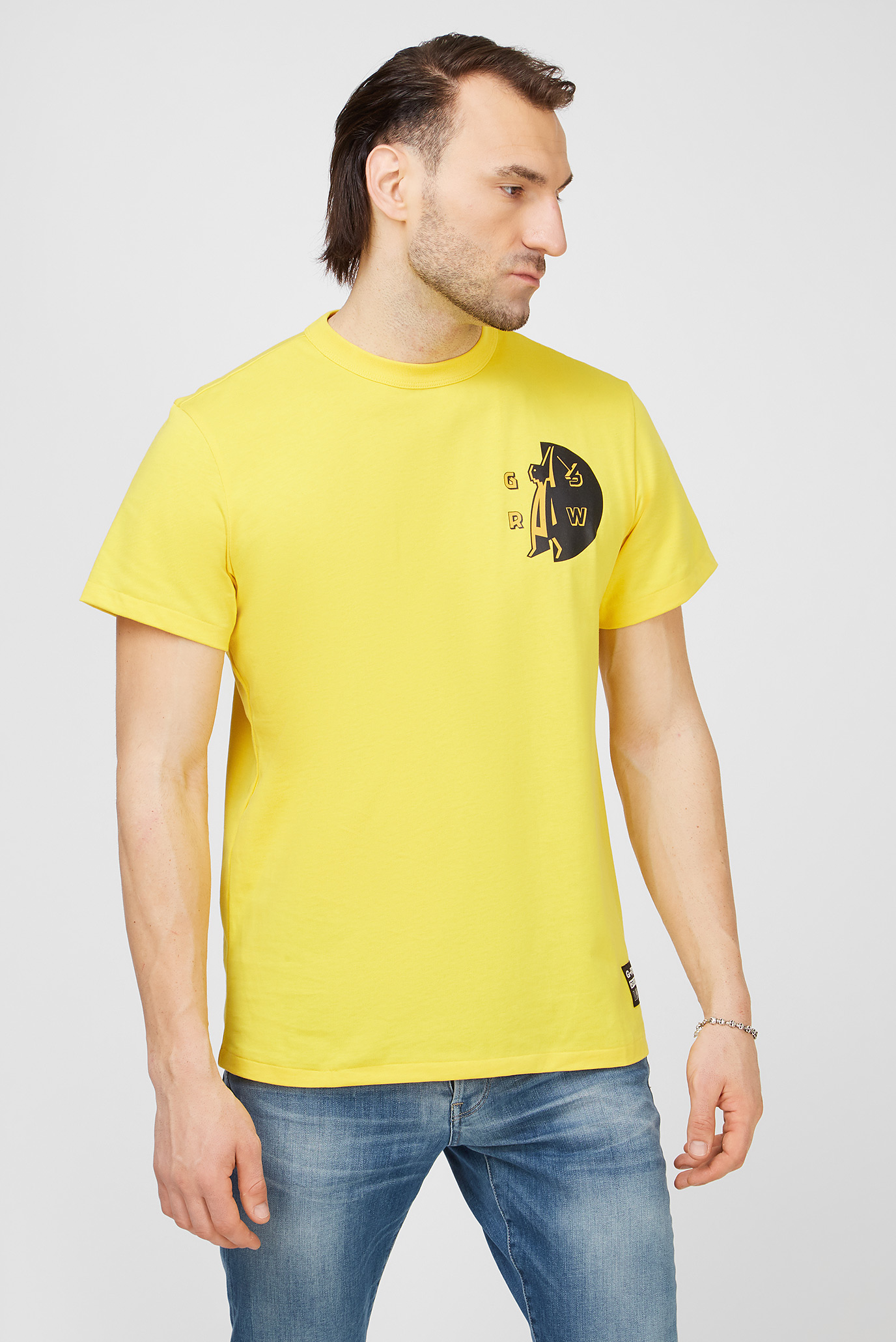Мужская желтая футболка Gs raw hammer r t s\s 1
