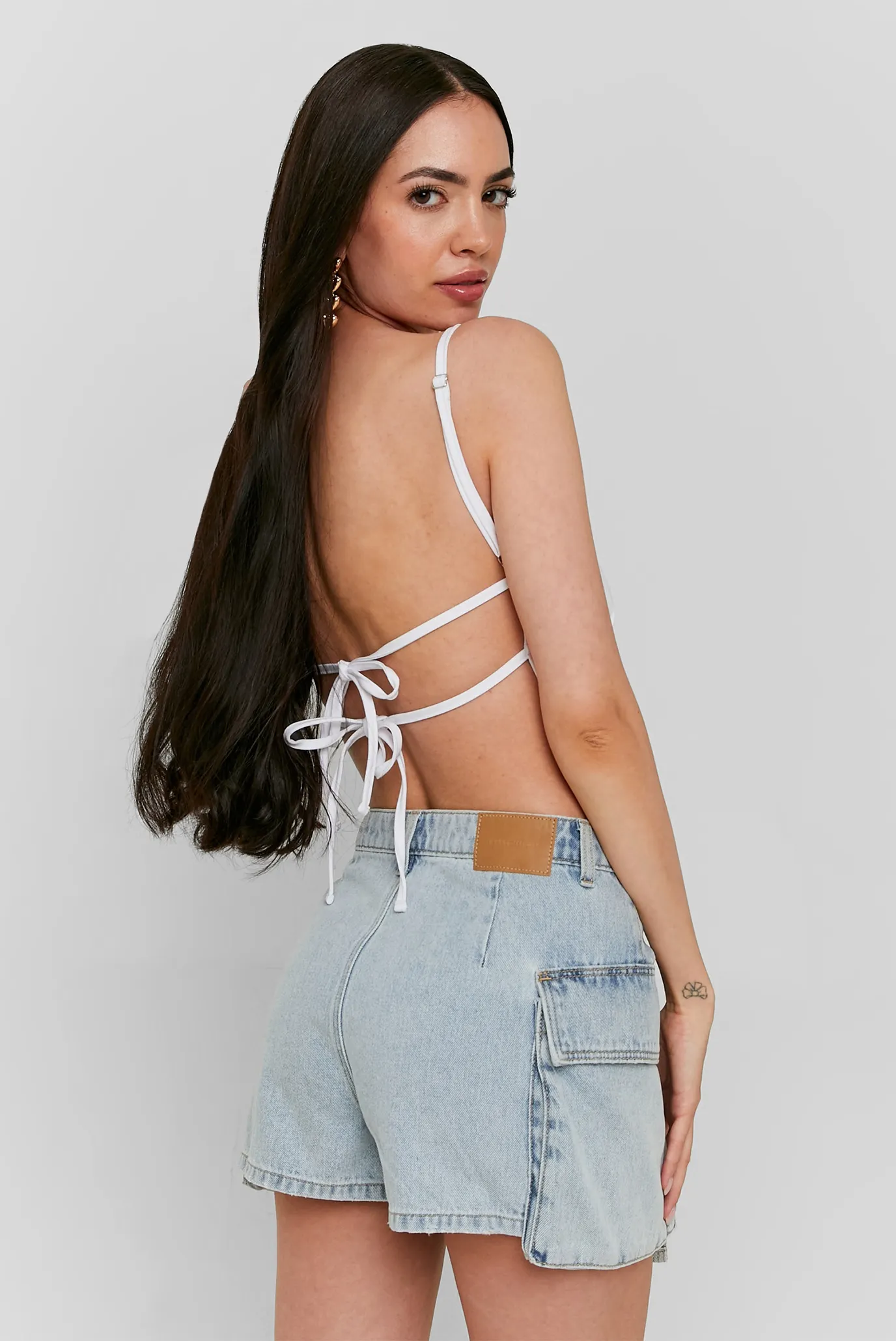 Жіноча блакитна джинсова спідниця-шорти 2