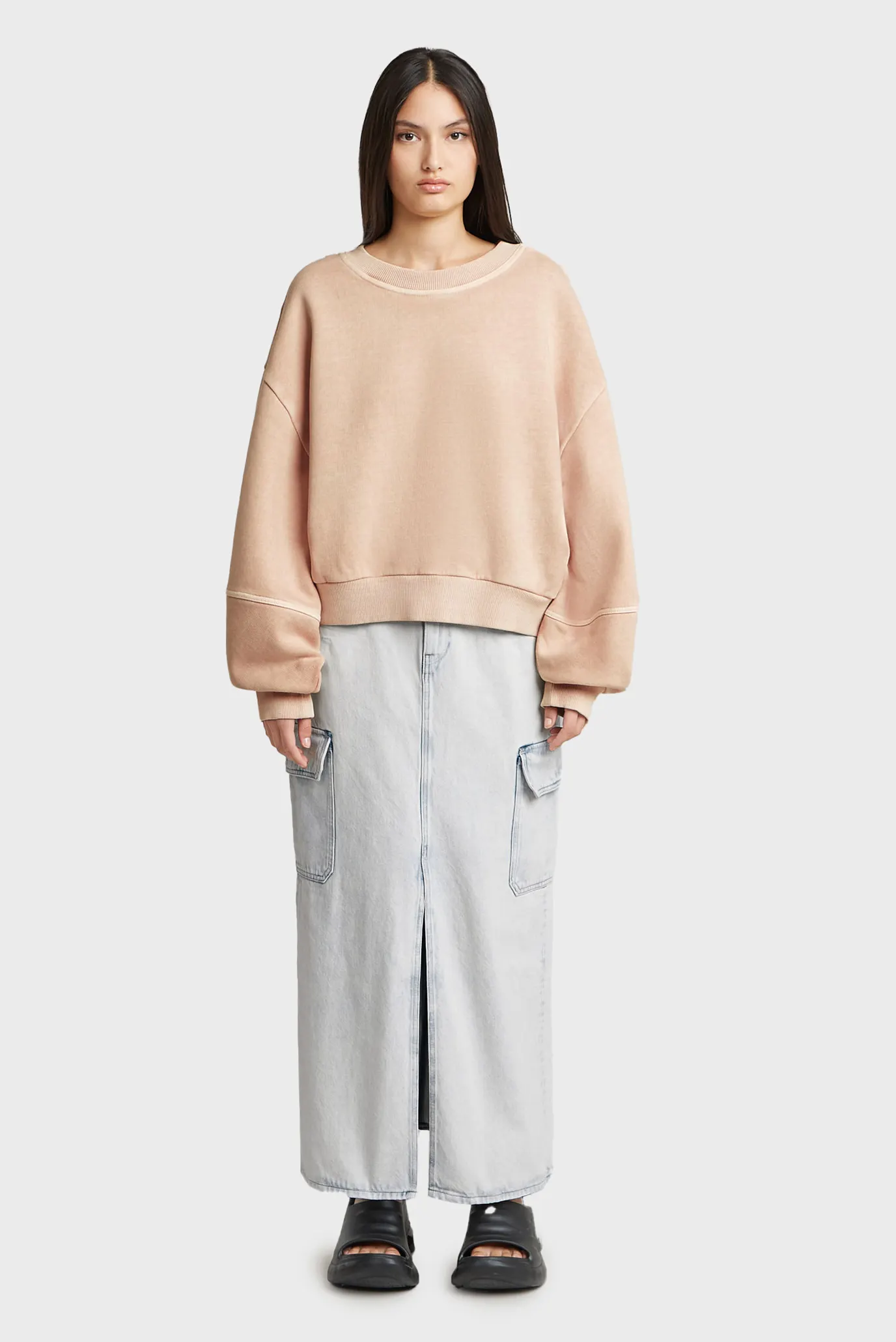 Женский бежевый свитшот Overdyed big 2