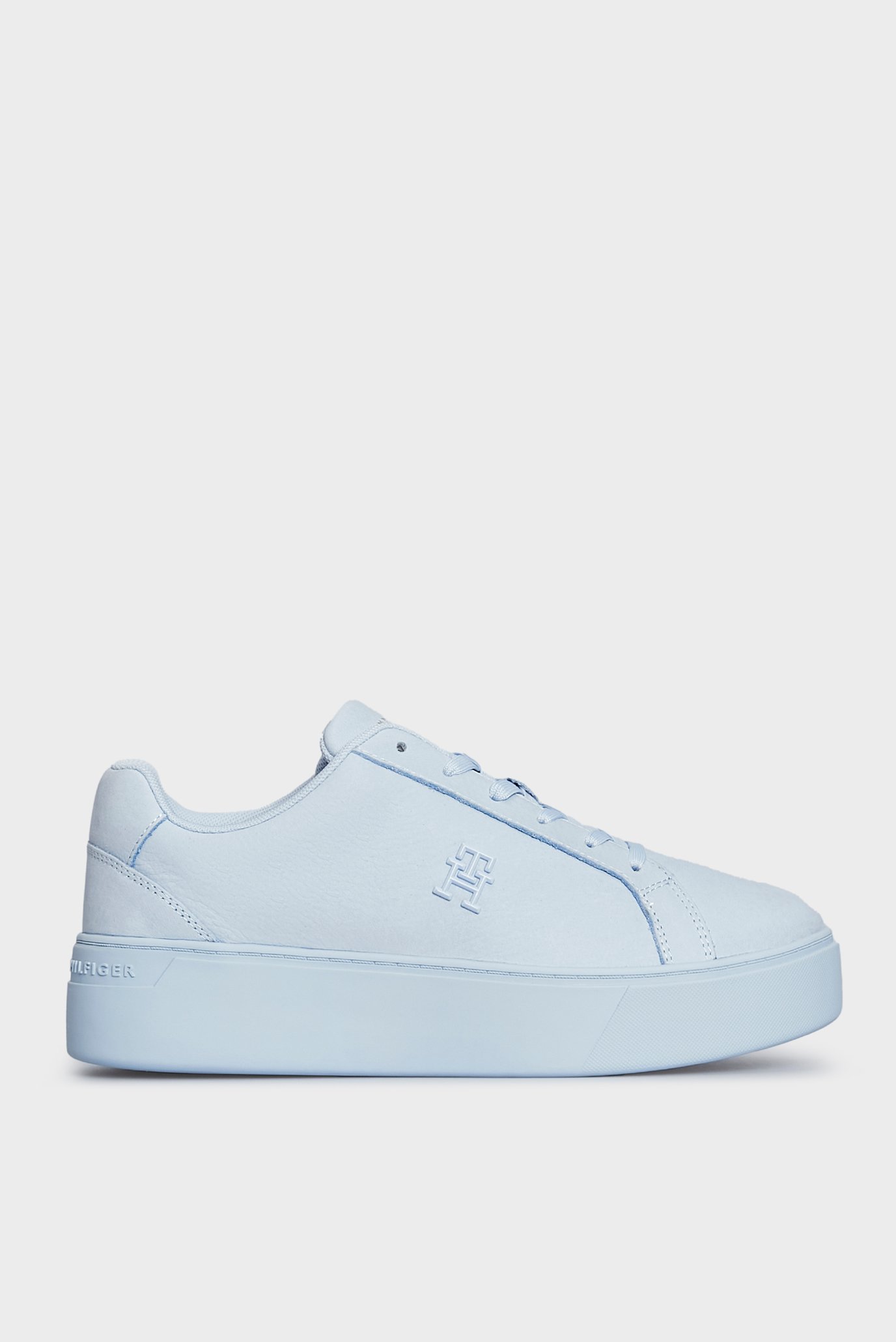 Женские голубые кожаные сникерсы PLATFORM COURT SNEAKER NUBUCK 1